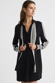 Reiss Black Ellie Side Stripe Mini Dress - Image 4 of 9