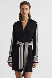 Reiss Black Ellie Side Stripe Mini Dress - Image 7 of 9