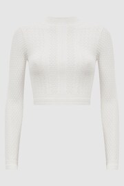 Reiss Ivory Judy Long Sleeve Crochet Jumper - Image 2 of 5