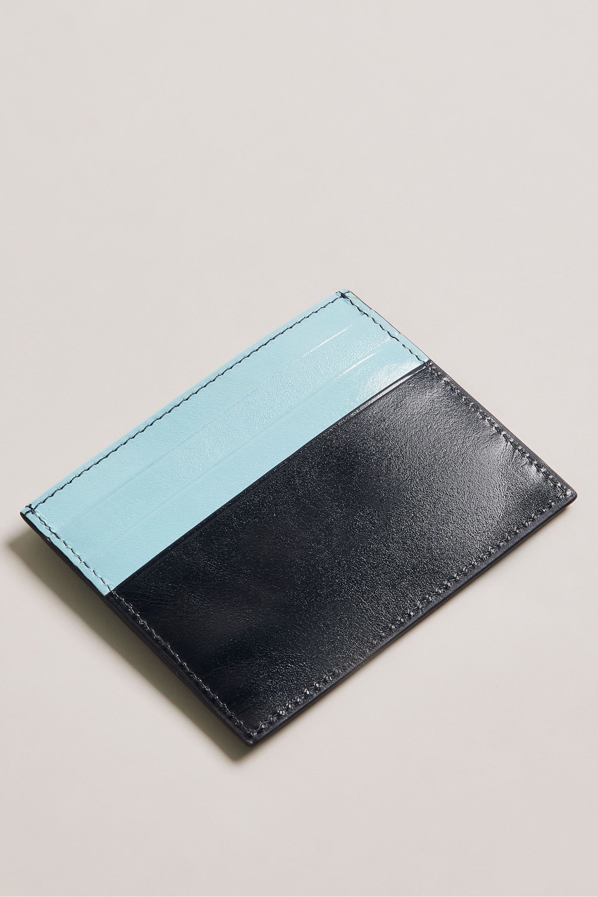 Ted Baker Blue Raffles Embossed Corner Leather Card Holder - Image 2 of 3