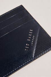 Ted Baker Blue Raffles Embossed Corner Leather Card Holder - Image 3 of 3