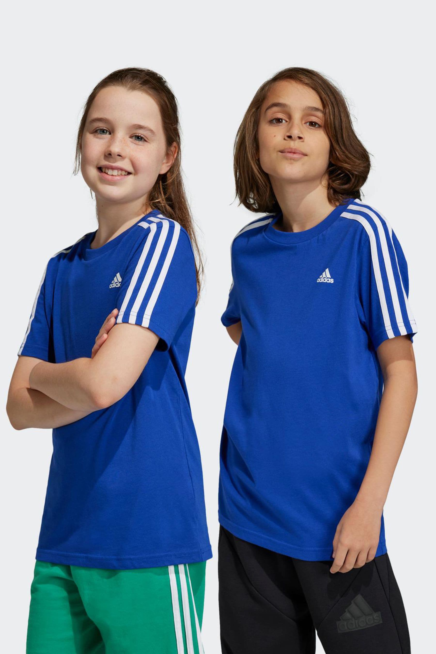 Adidas essentials 3 stripe t shirt mens online