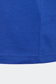 adidas Blue Essentials 3-Stripes Cotton T-Shirt - Image 5 of 5