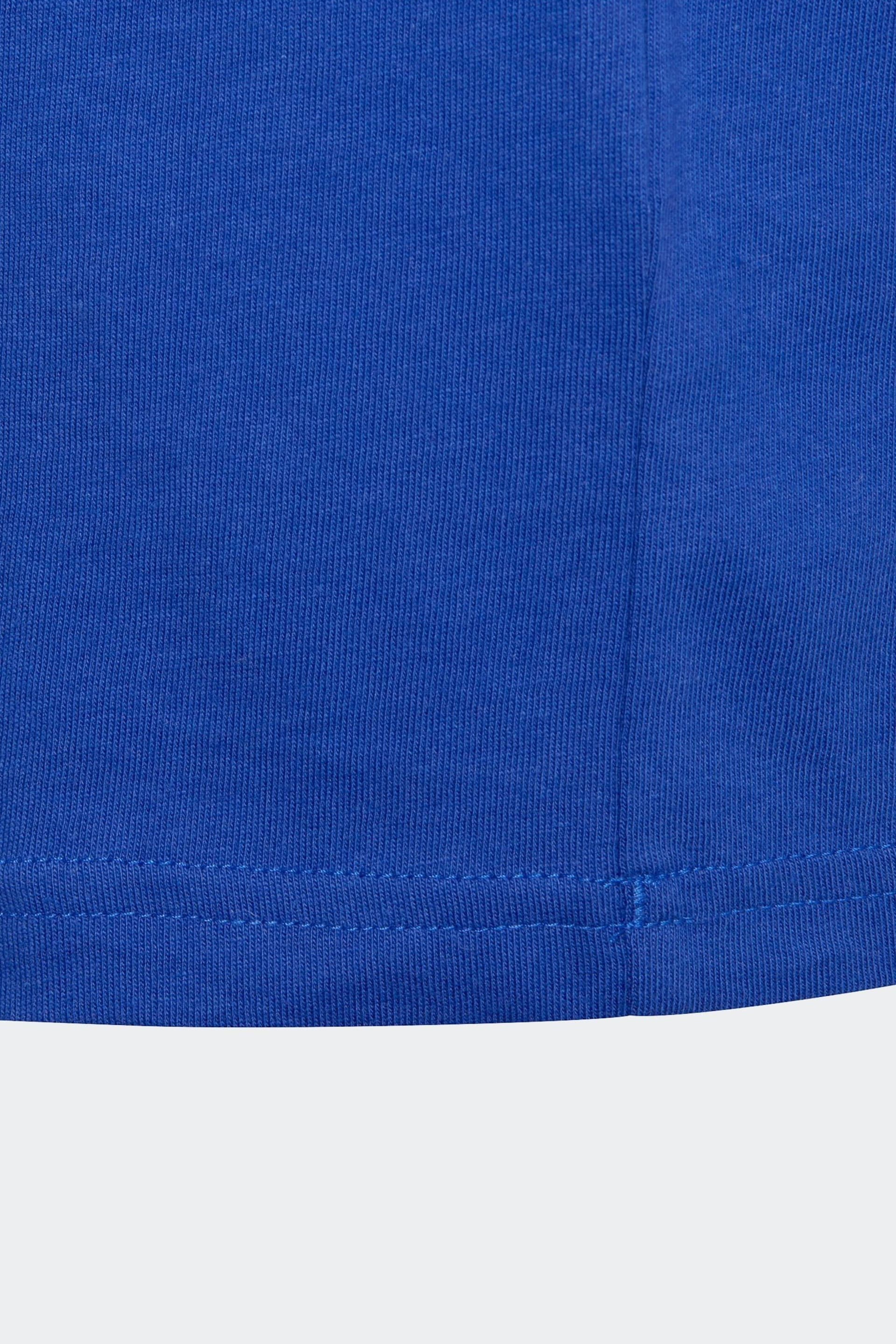 adidas Blue Essentials 3-Stripes Cotton T-Shirt - Image 5 of 5