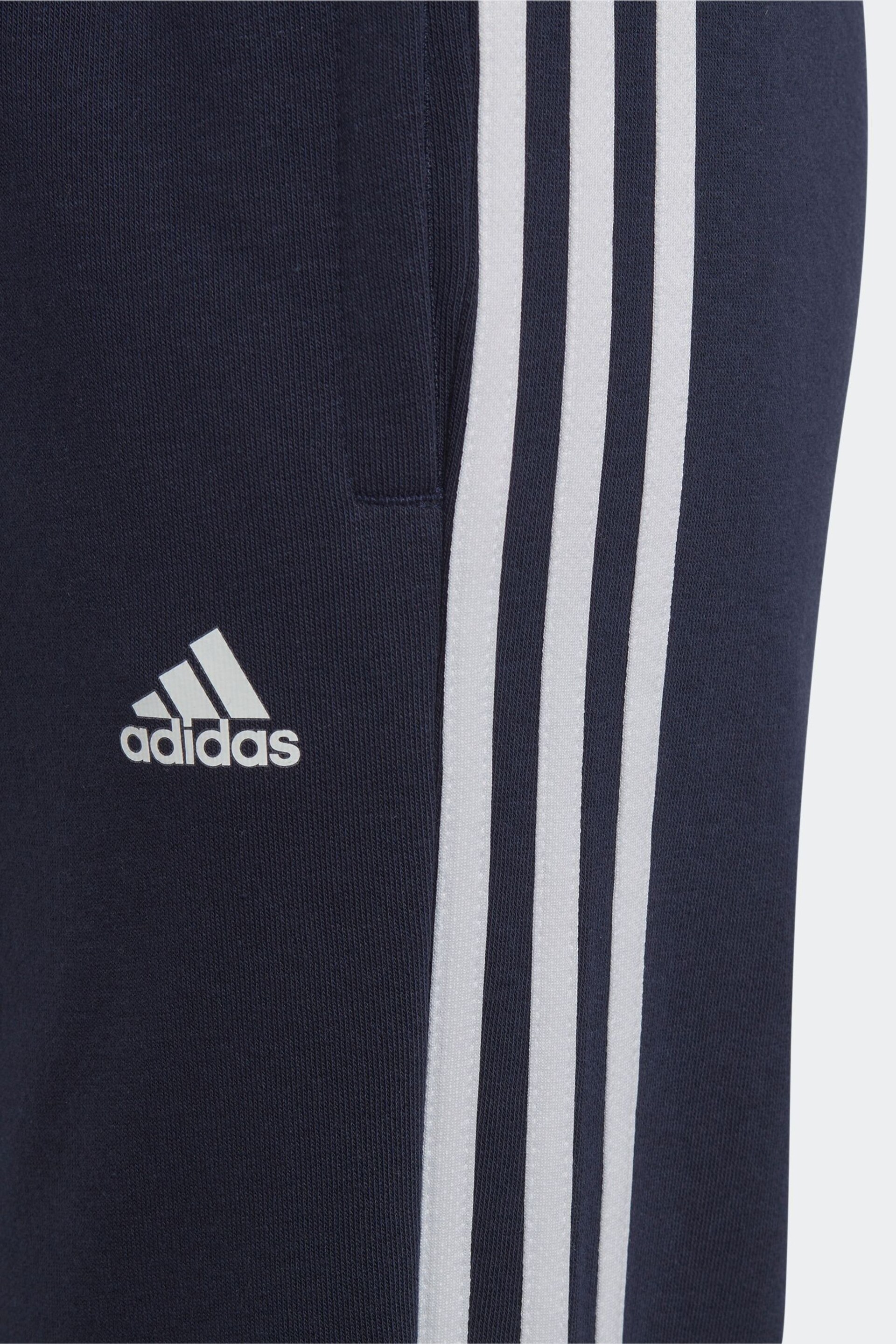 adidas Blue Sportswear Essentials 3-Stripes Fleece Joggers - Image 4 of 5