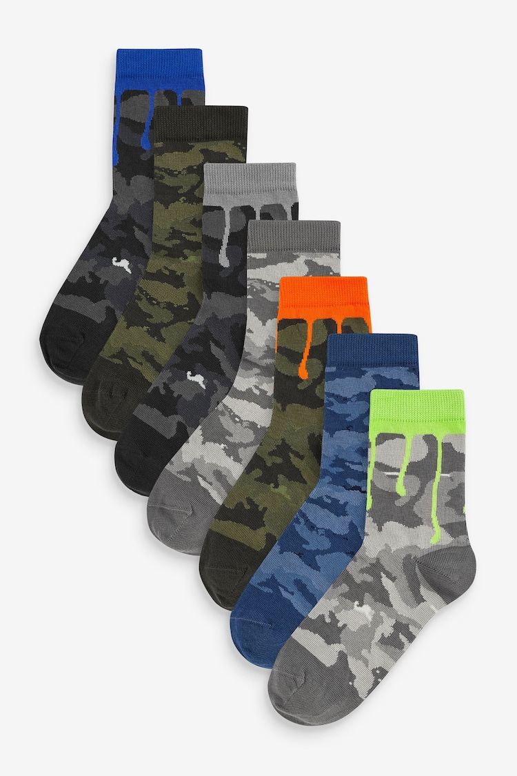 Camo/Splat Cotton Rich Socks 7 Pack - Image 1 of 1