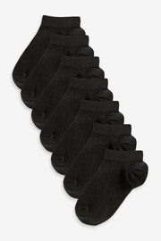 Black 7 Pack No Show Cotton Rich Trainer Socks - Image 1 of 1