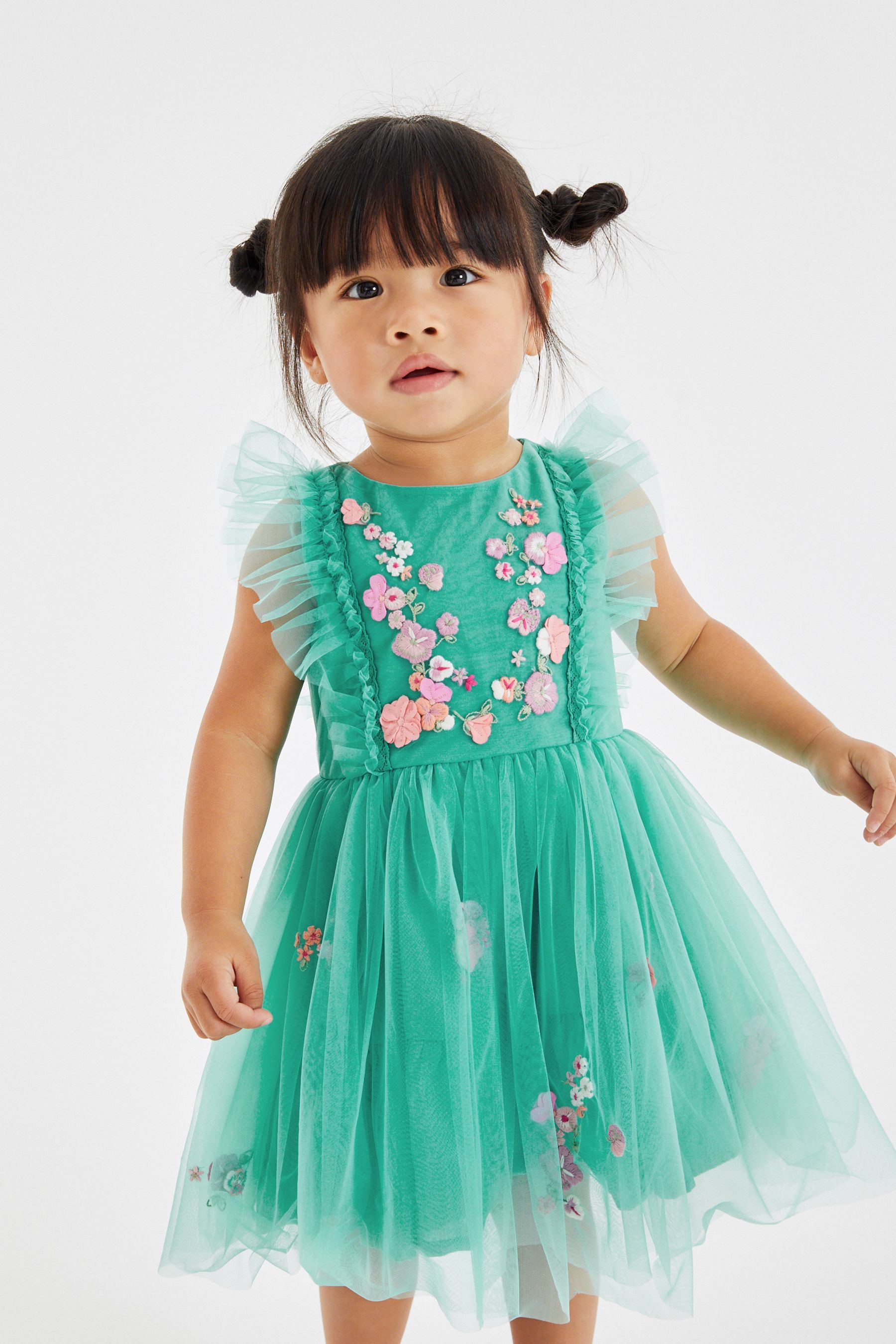 Buy Teal Blue Mesh Party Dress 3mths 8yrs from Next Luxembourg