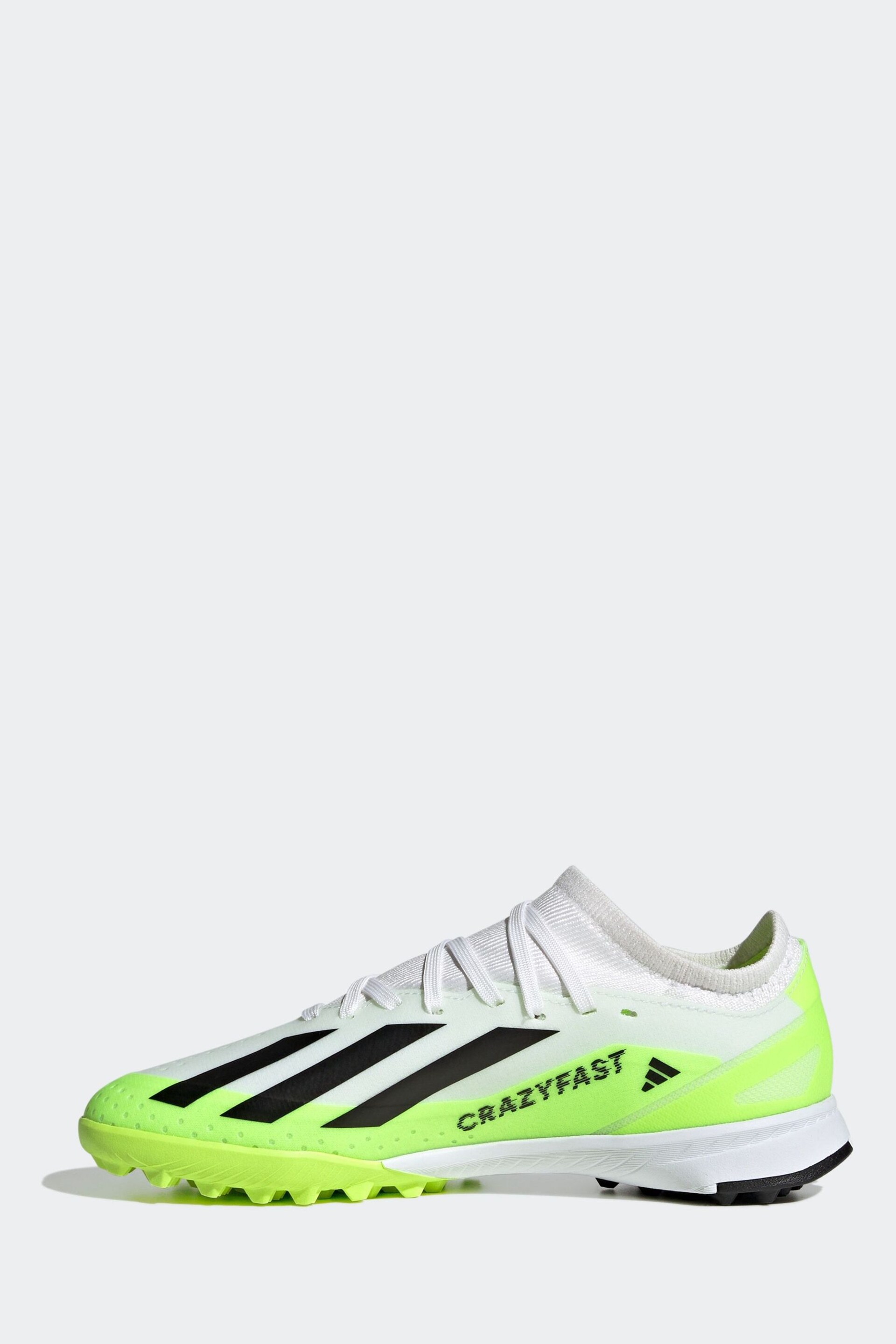 adidas White/Black Kids Sport Performance X Crazyfast.3 Turf Boots - Image 2 of 9