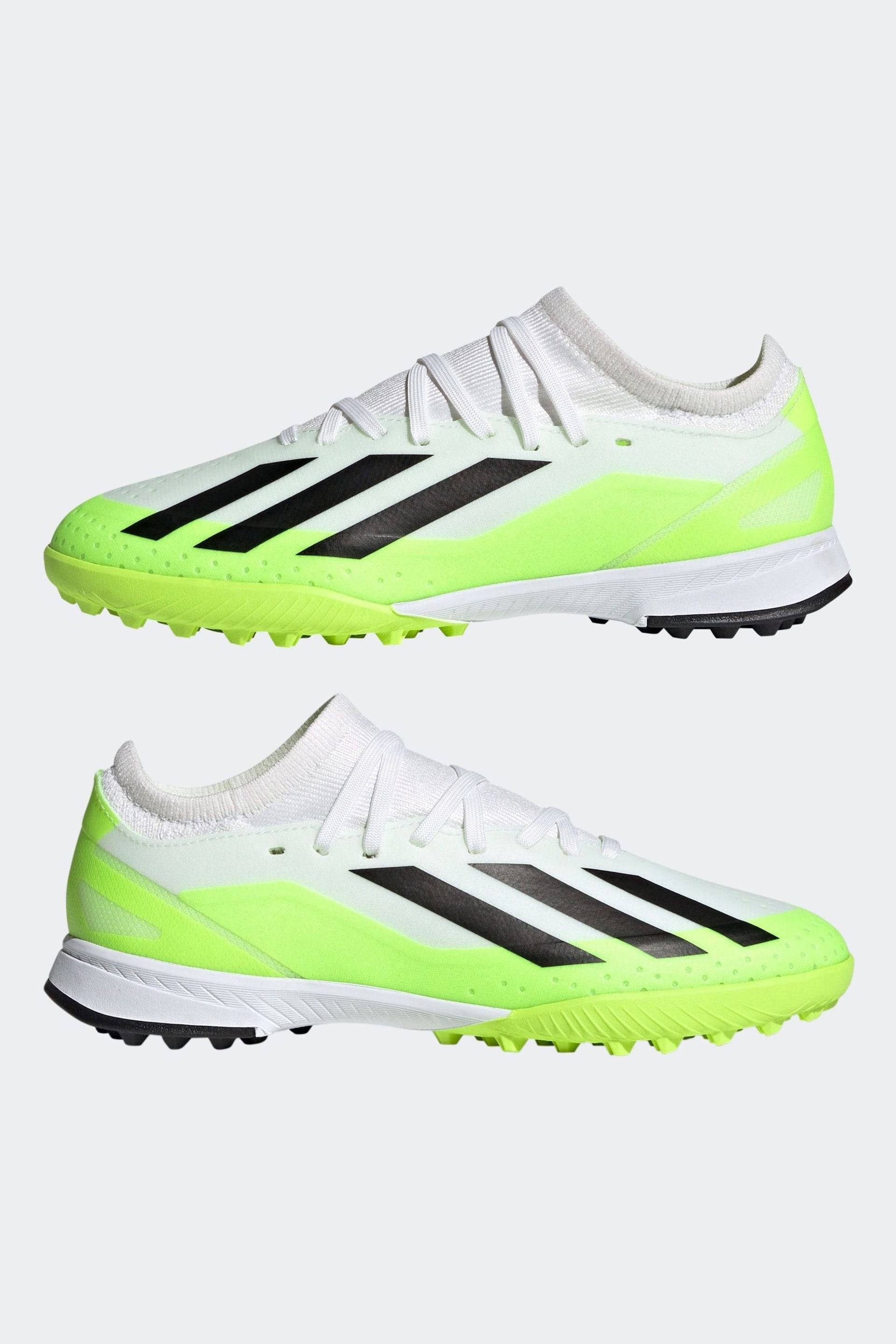 adidas White/Black Kids Sport Performance X Crazyfast.3 Turf Boots - Image 5 of 9