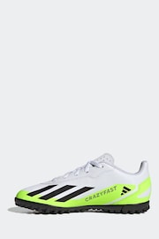 adidas White/Black Football Sport Performance Kids X Crazyfast 4 Turf Boots - Image 2 of 9