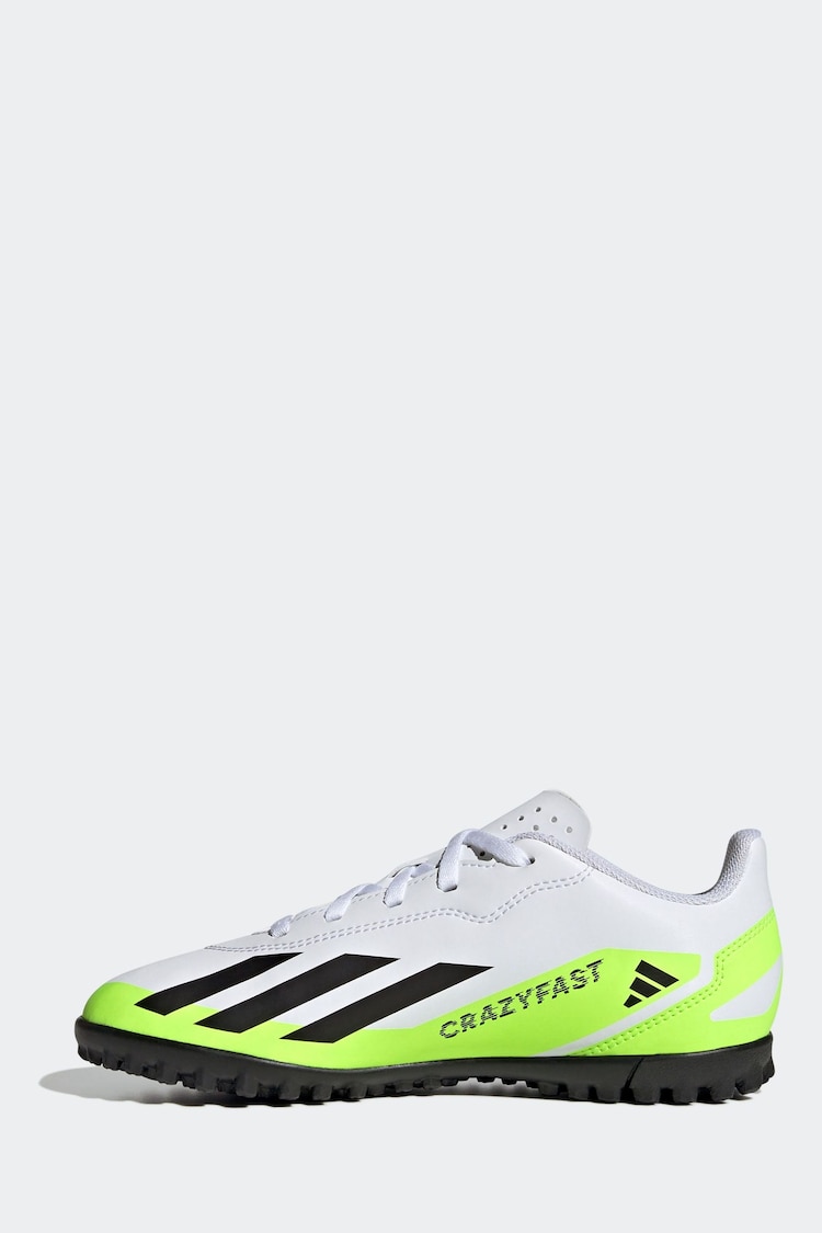 adidas White/Black Football Sport Performance Kids X Crazyfast 4 Turf Boots - Image 2 of 9