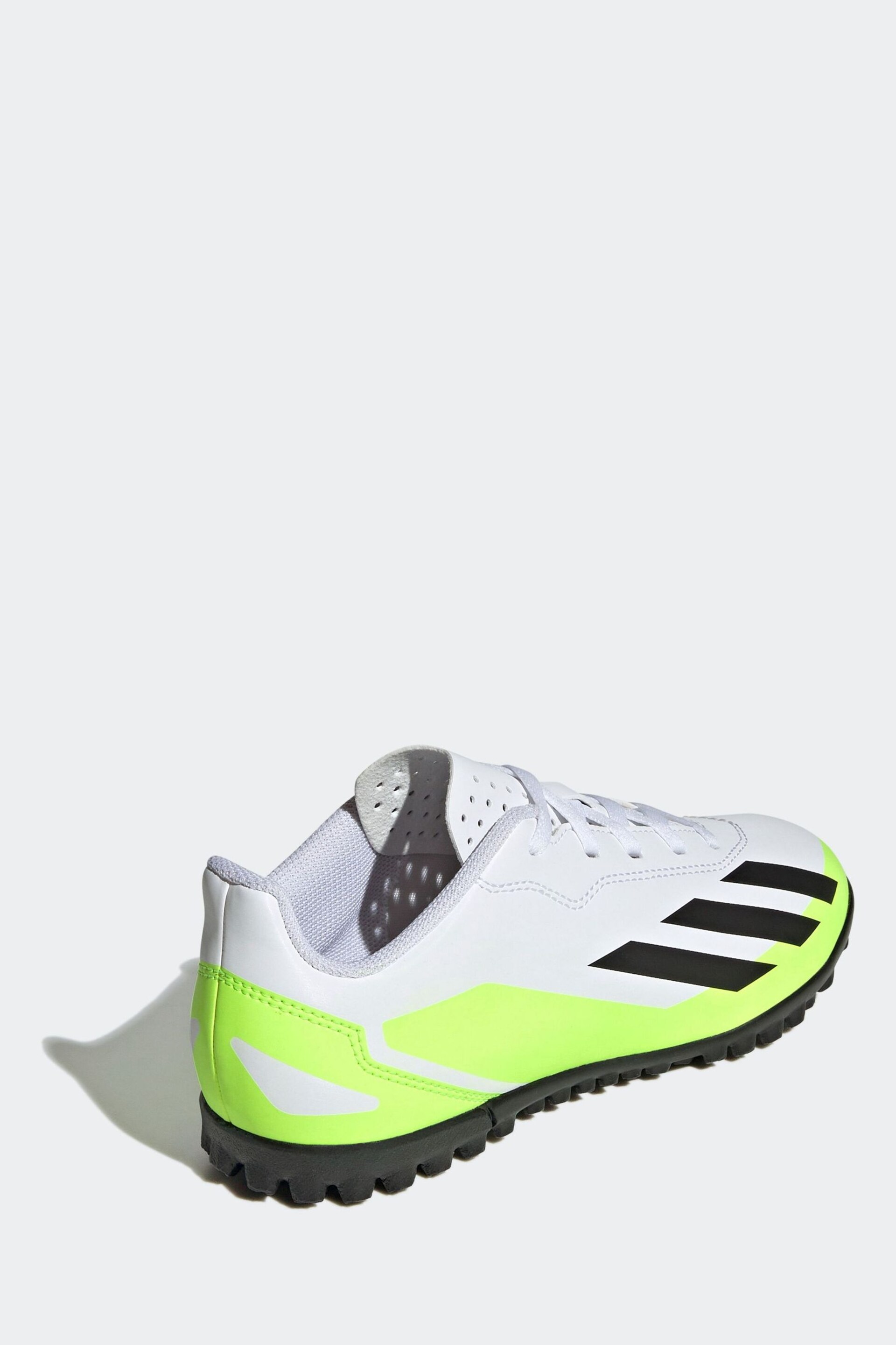 adidas White/Black Football Sport Performance Kids X Crazyfast 4 Turf Boots - Image 3 of 9