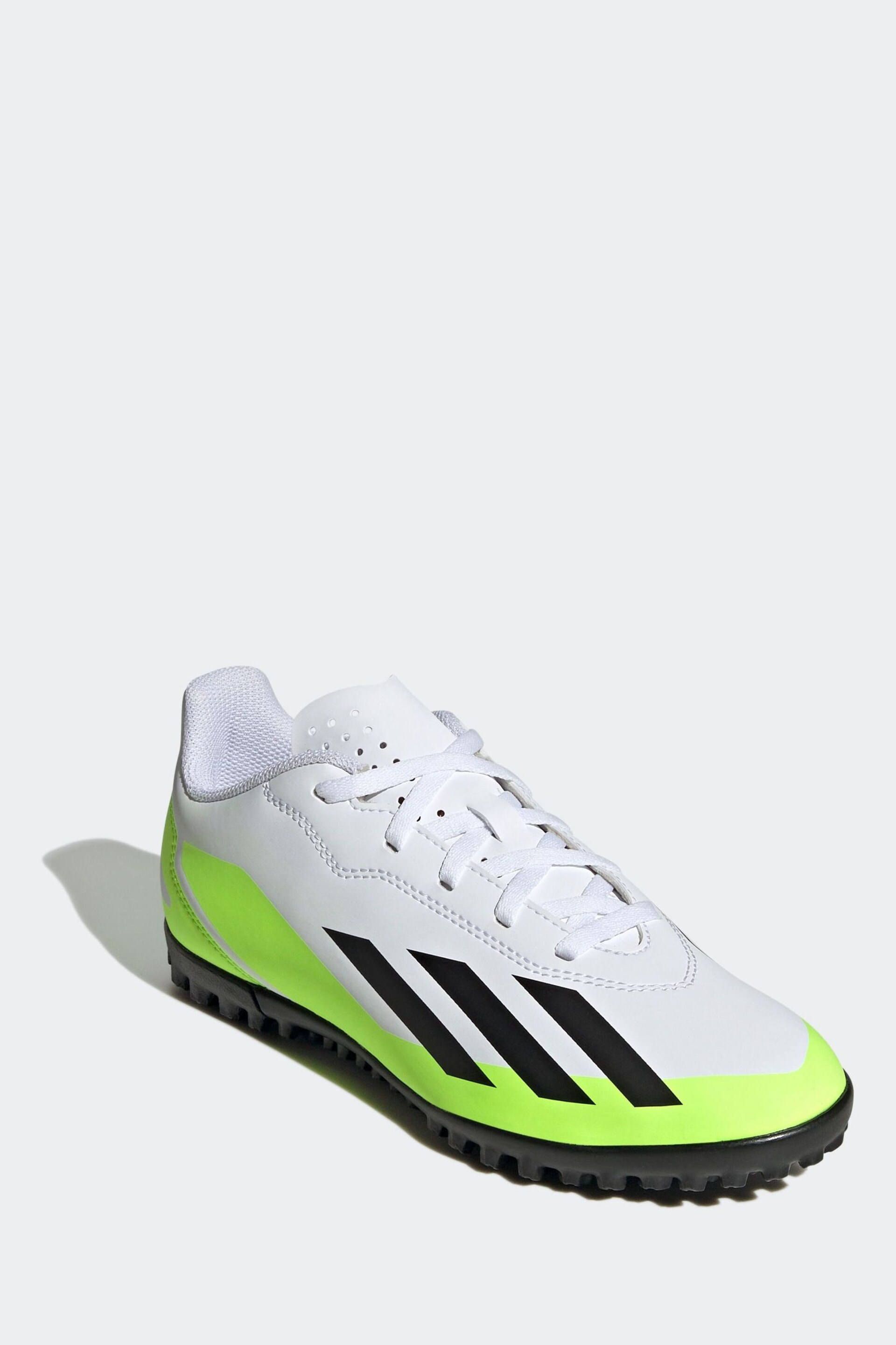 adidas White/Black Football Sport Performance Kids X Crazyfast 4 Turf Boots - Image 4 of 9