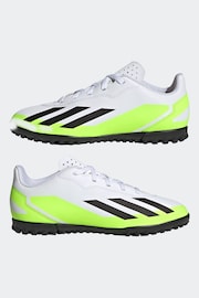 adidas White/Black Football Sport Performance Kids X Crazyfast 4 Turf Boots - Image 5 of 9