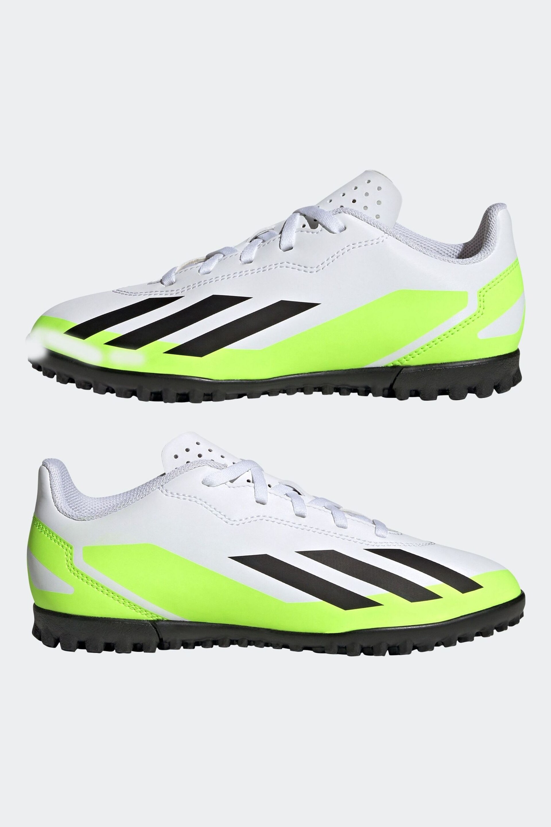 adidas White/Black Football Sport Performance Kids X Crazyfast 4 Turf Boots - Image 5 of 9