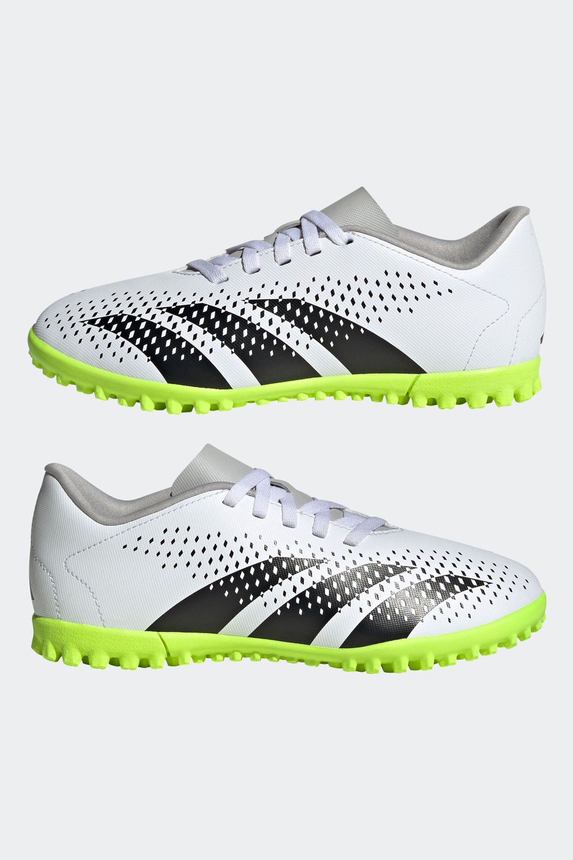 adidas White/Black Football Sport Kids Predator Accuracy.4 Turf Boots - Image 5 of 9