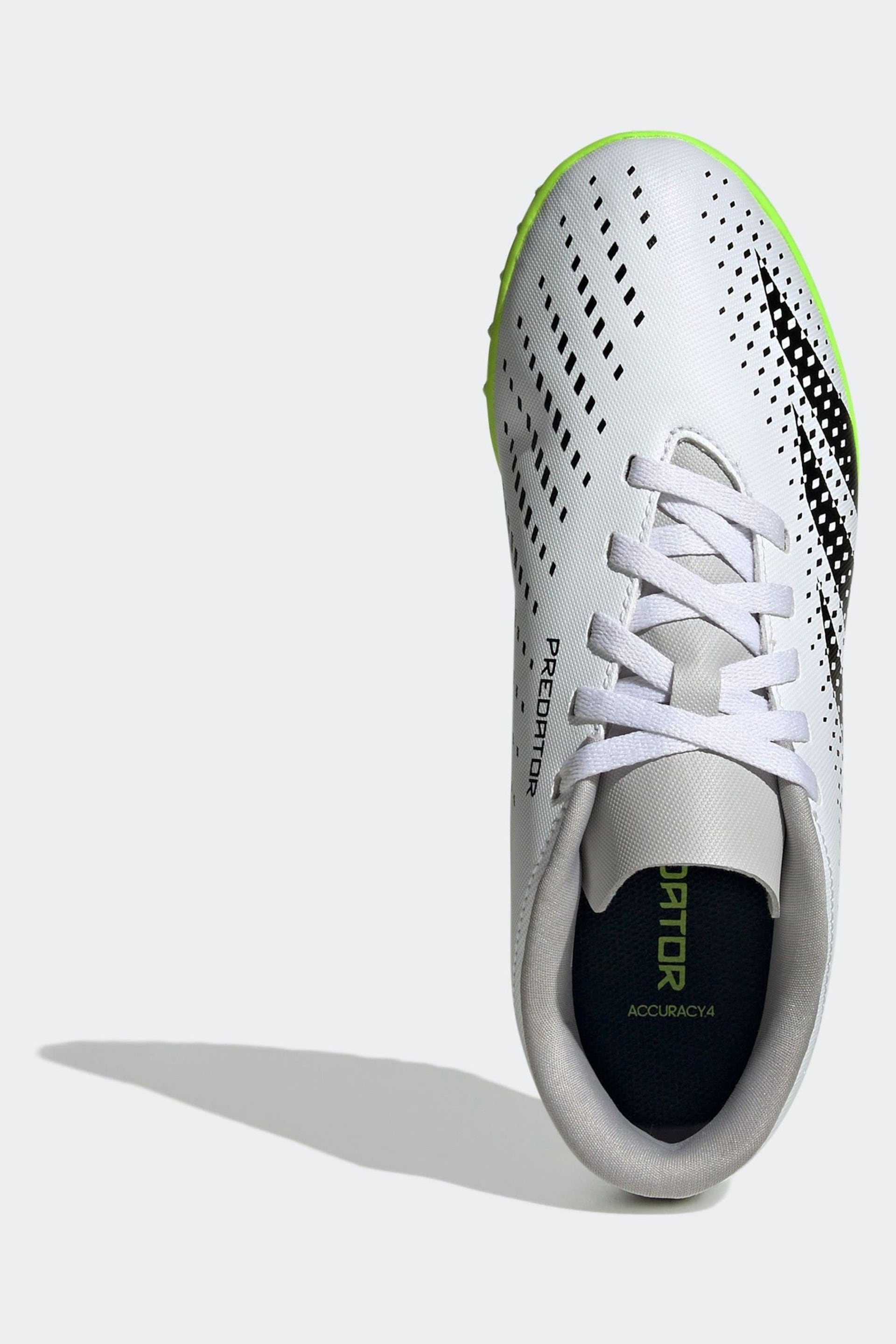 adidas White/Black Football Sport Kids Predator Accuracy.4 Turf Boots - Image 6 of 9