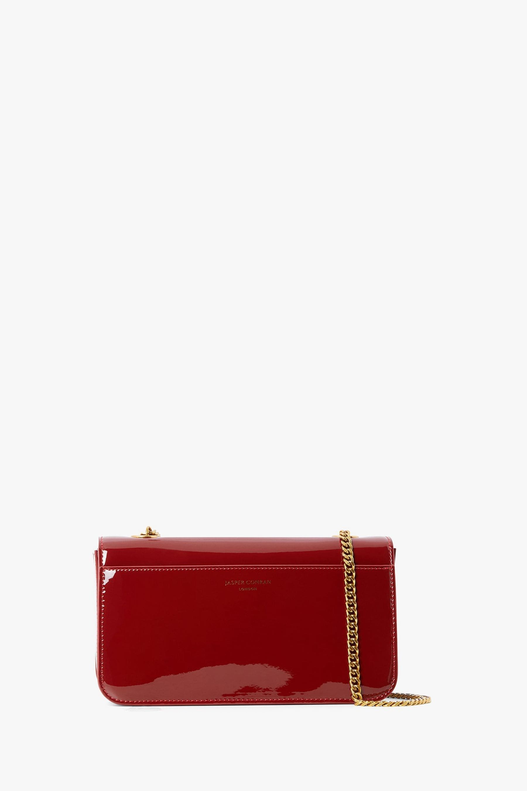 Jasper Conran London Patent Chain Strap Evening Bag ONE RED Womens