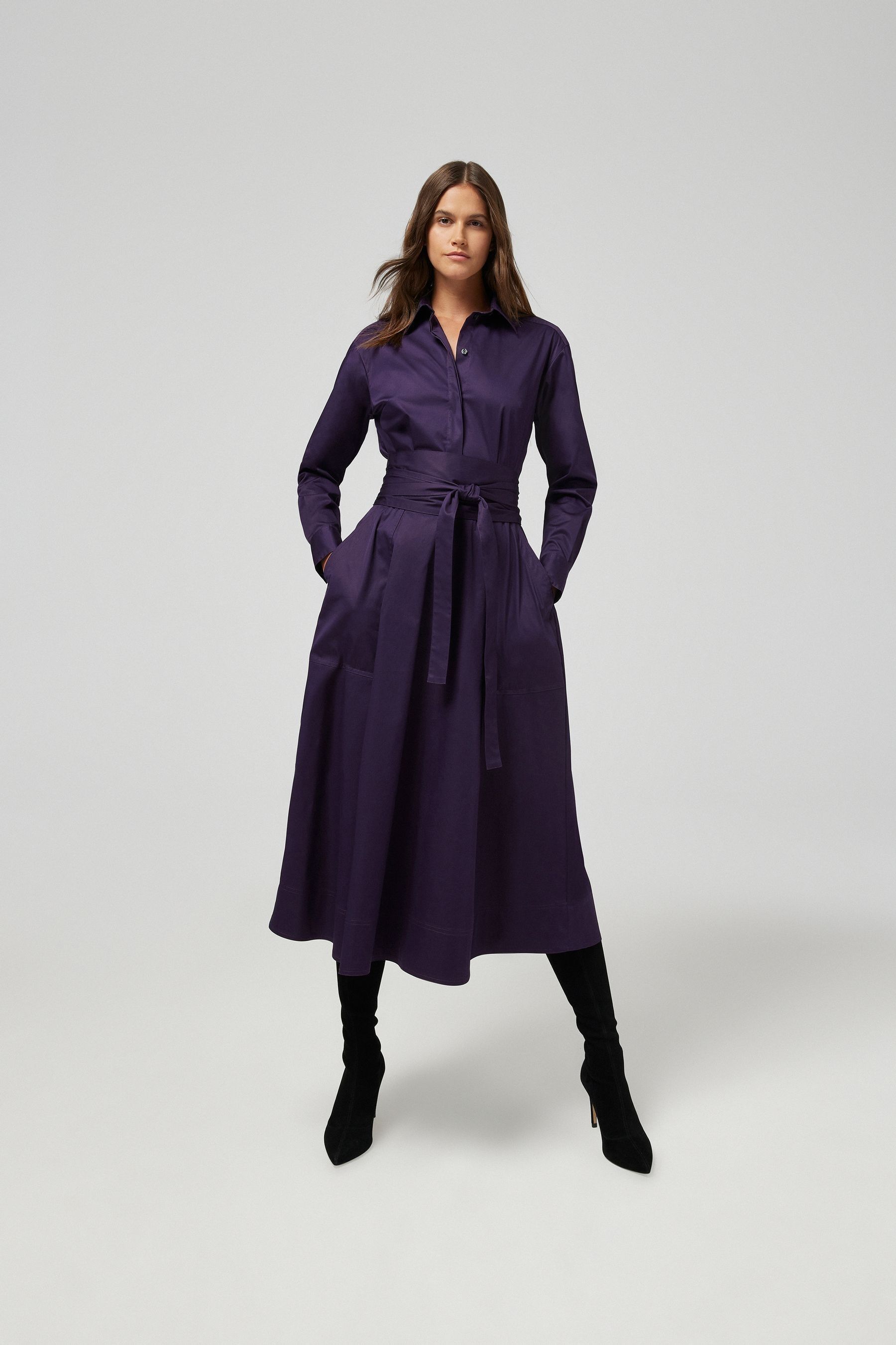 Buy Jasper Conran London Purple Blythe Full Skirt Shirt Dress from Next Luxembourg