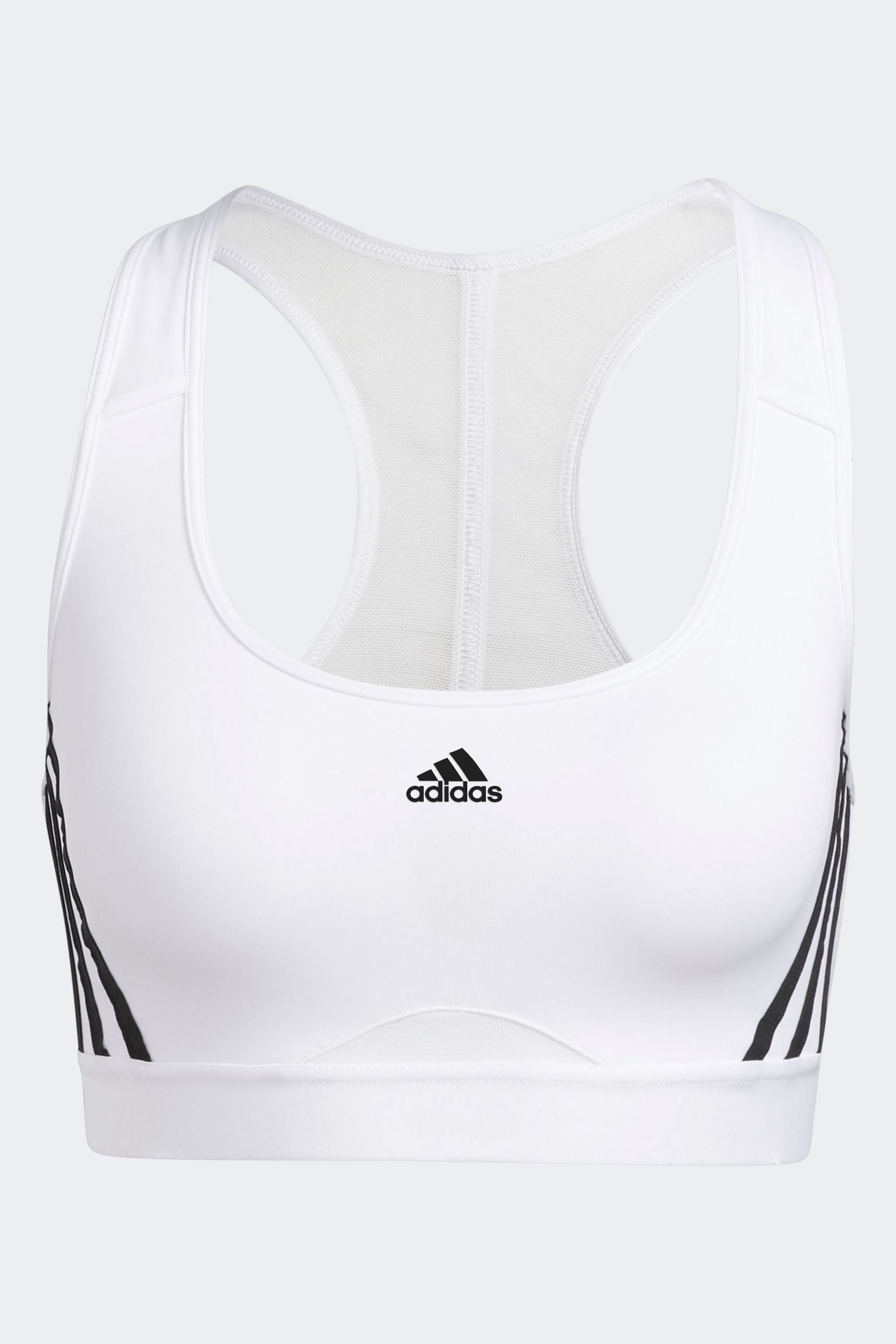 Buy adidas White Black Sport Adult adidas Powerreact Training Medium Support 3 Stripes Bra from Next Luxembourg
