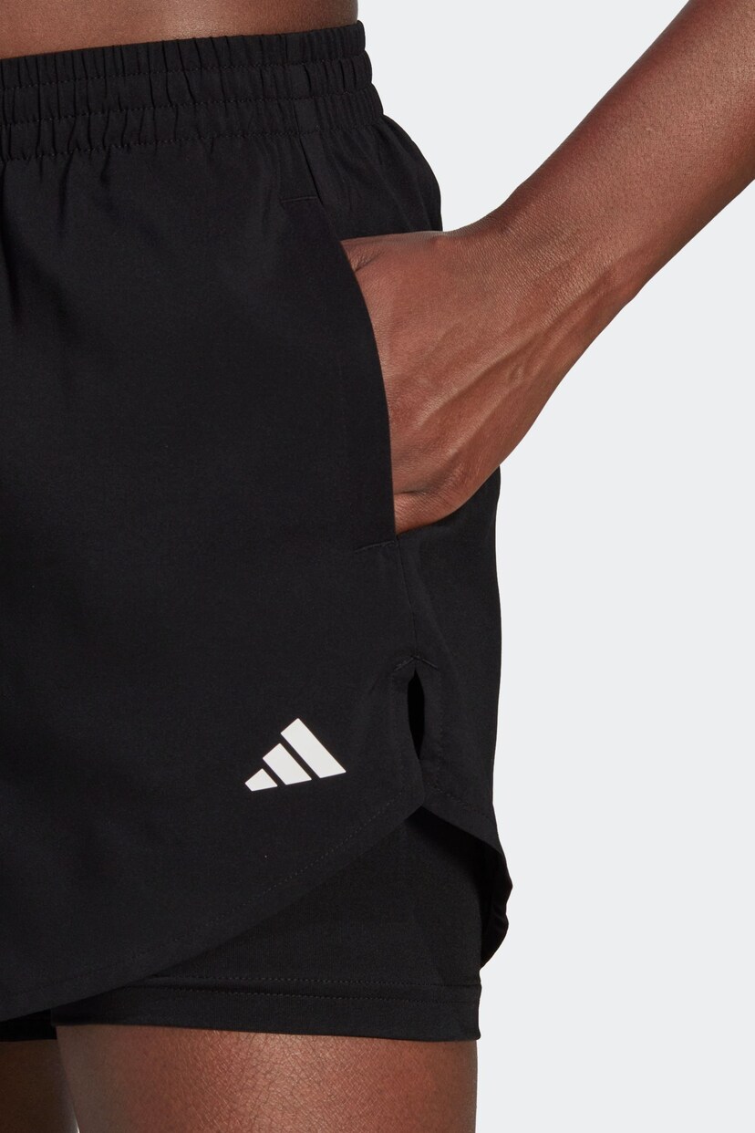 adidas Black Aeroready Minimal 2-in-1 Shorts - Image 4 of 6