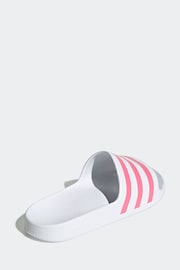 adidas White Adilette Aqua Sliders - Image 4 of 9