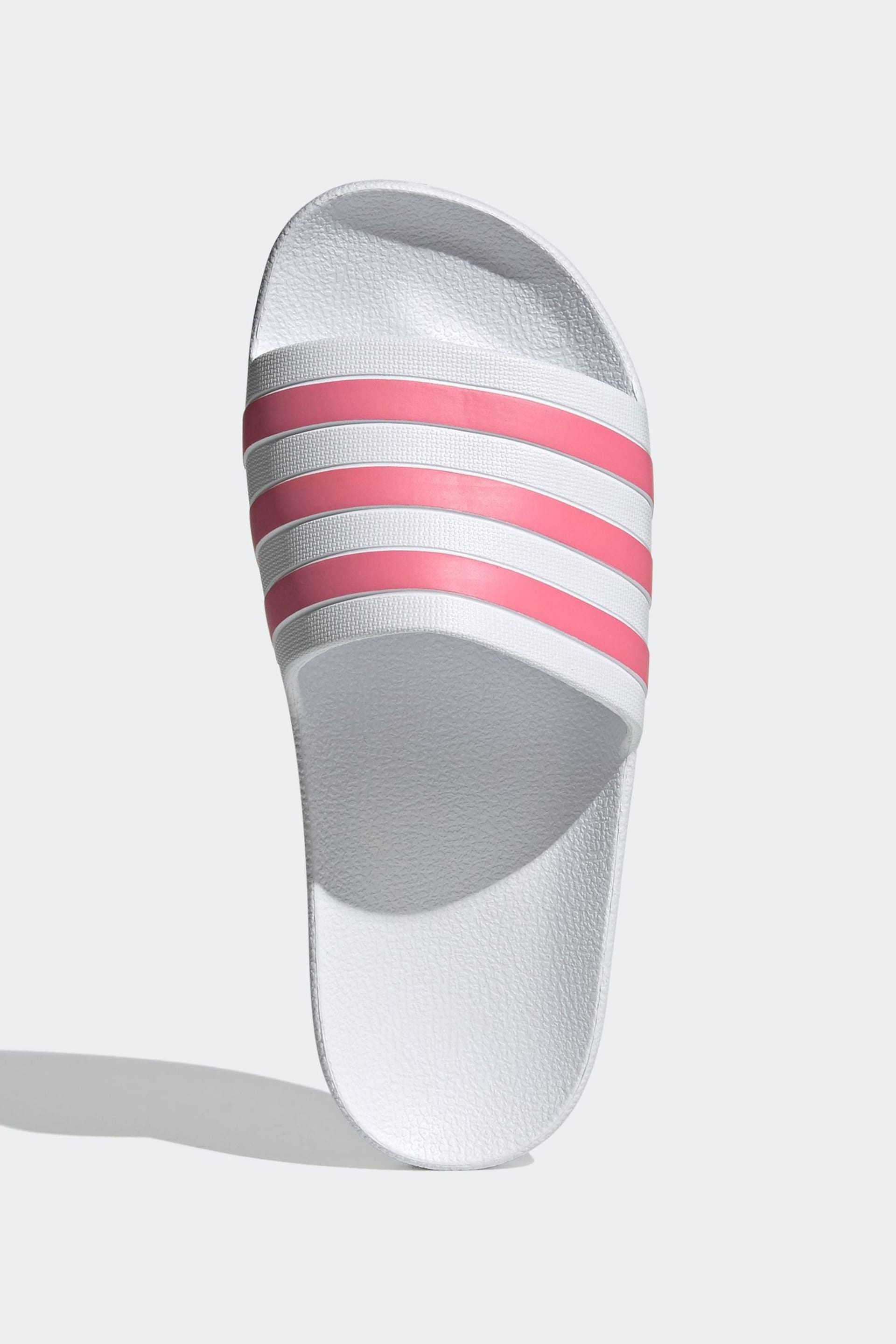 adidas White Adilette Aqua Sliders - Image 6 of 9