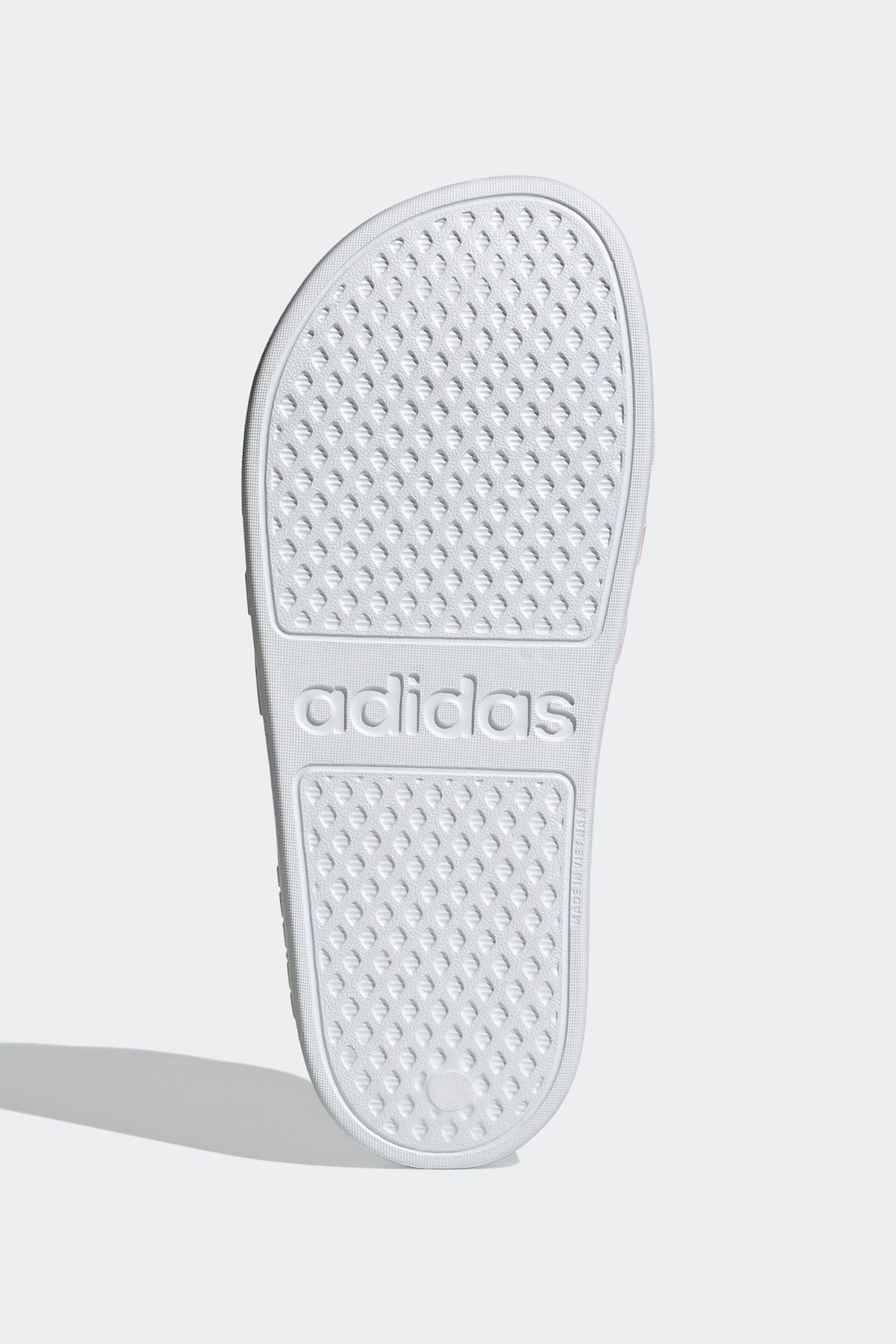 adidas White Adilette Aqua Sliders - Image 7 of 9
