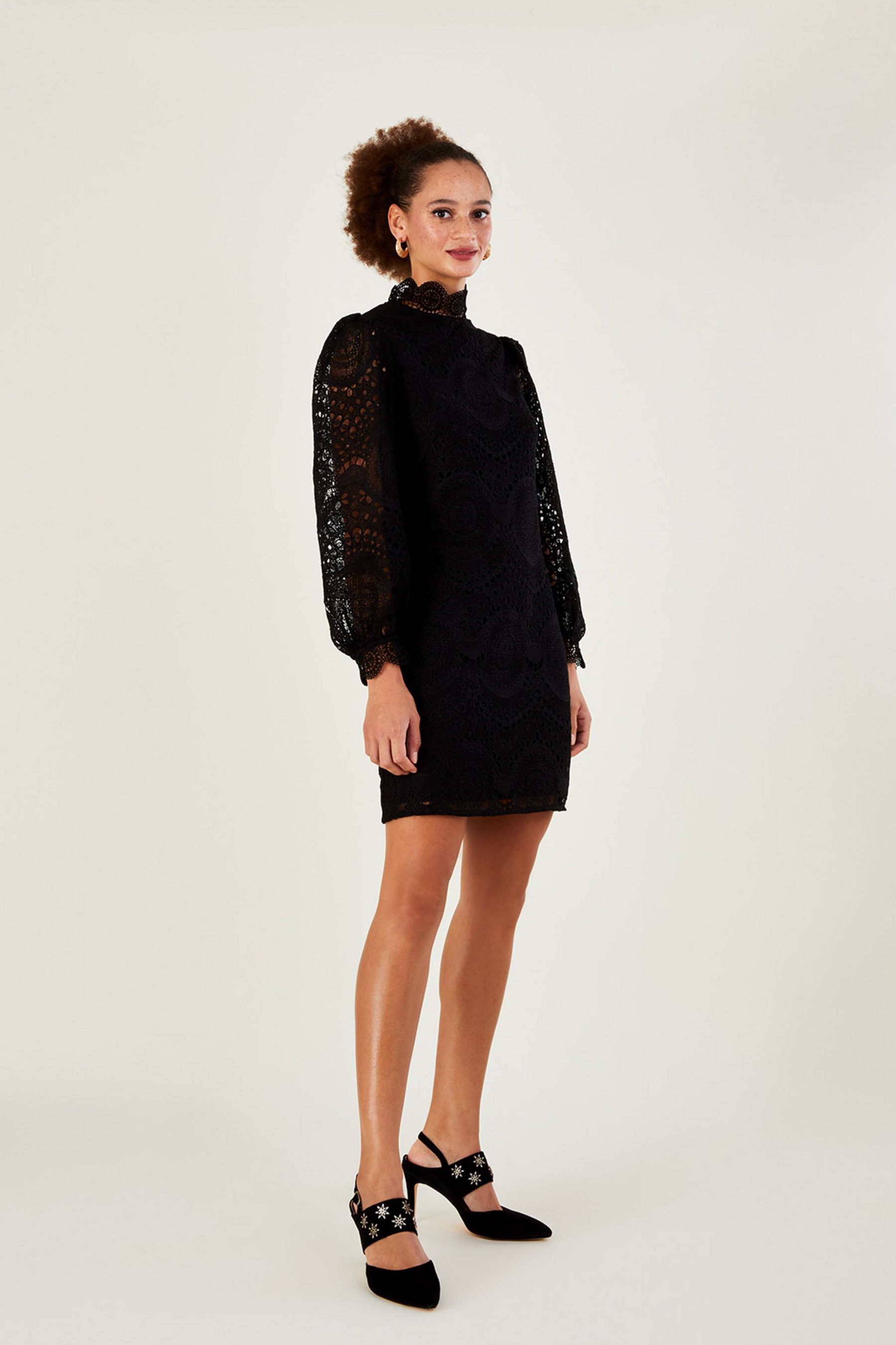 Buy Monsoon Ciri Black Lace Tunic Dress from Next Luxembourg