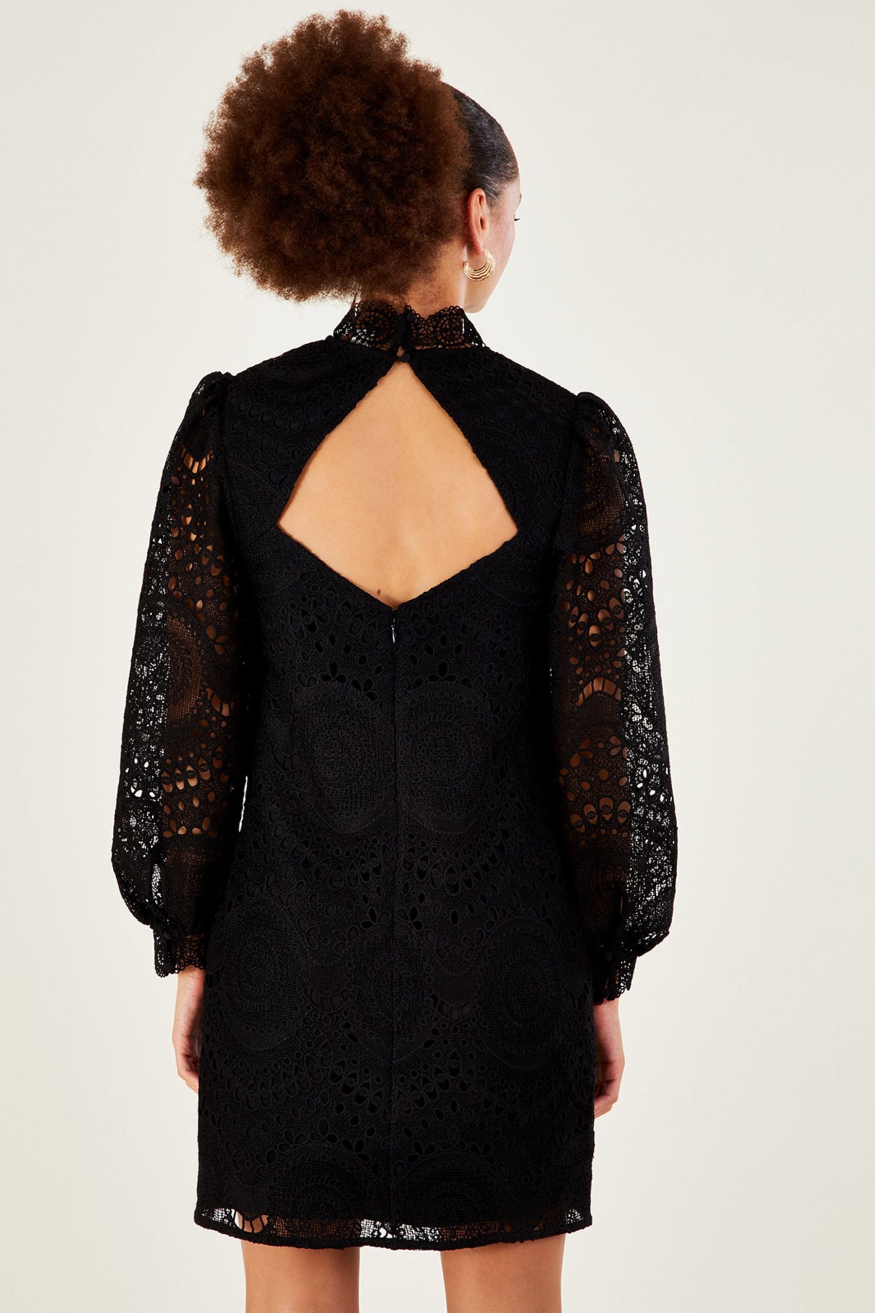 Buy Monsoon Ciri Black Lace Tunic Dress from Next Luxembourg