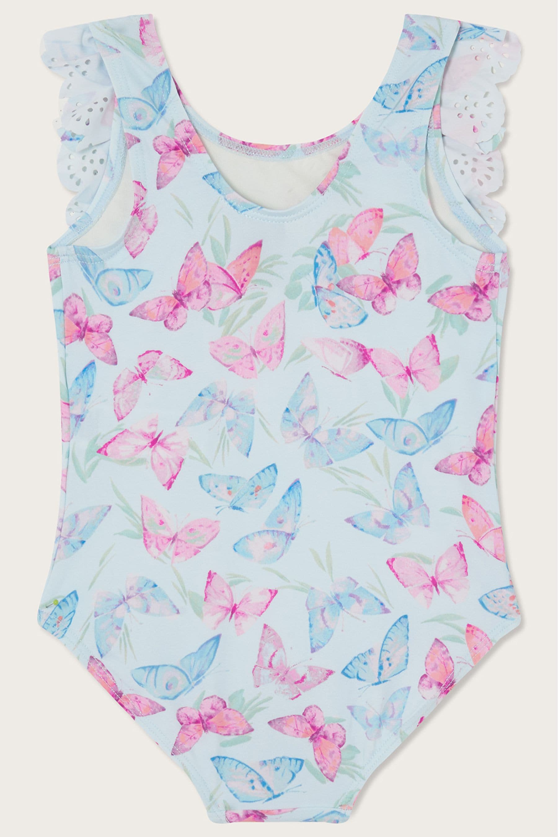Buy Monsoon Baby Blue Butterfly Laser Cut Frill Swimsuit from Next Luxembourg