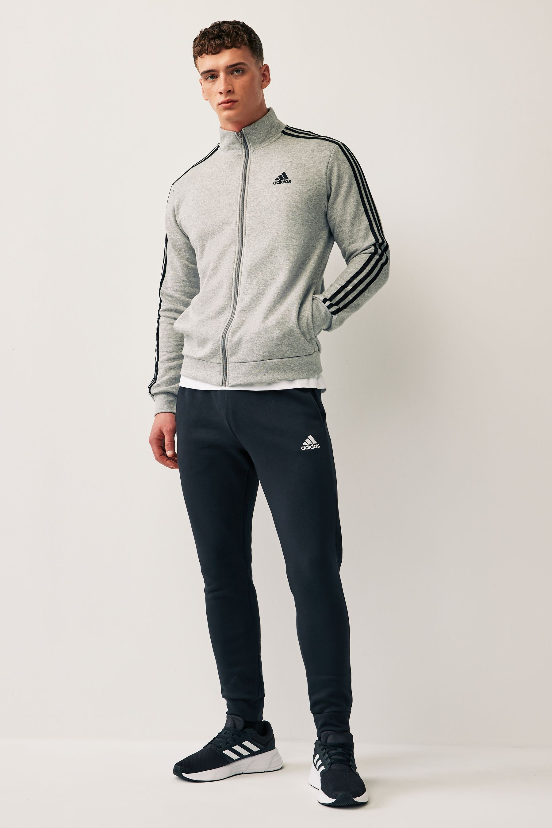 Buy adidas Grey Basic 3 Stripes Fleece Tracksuit from Next South Africa