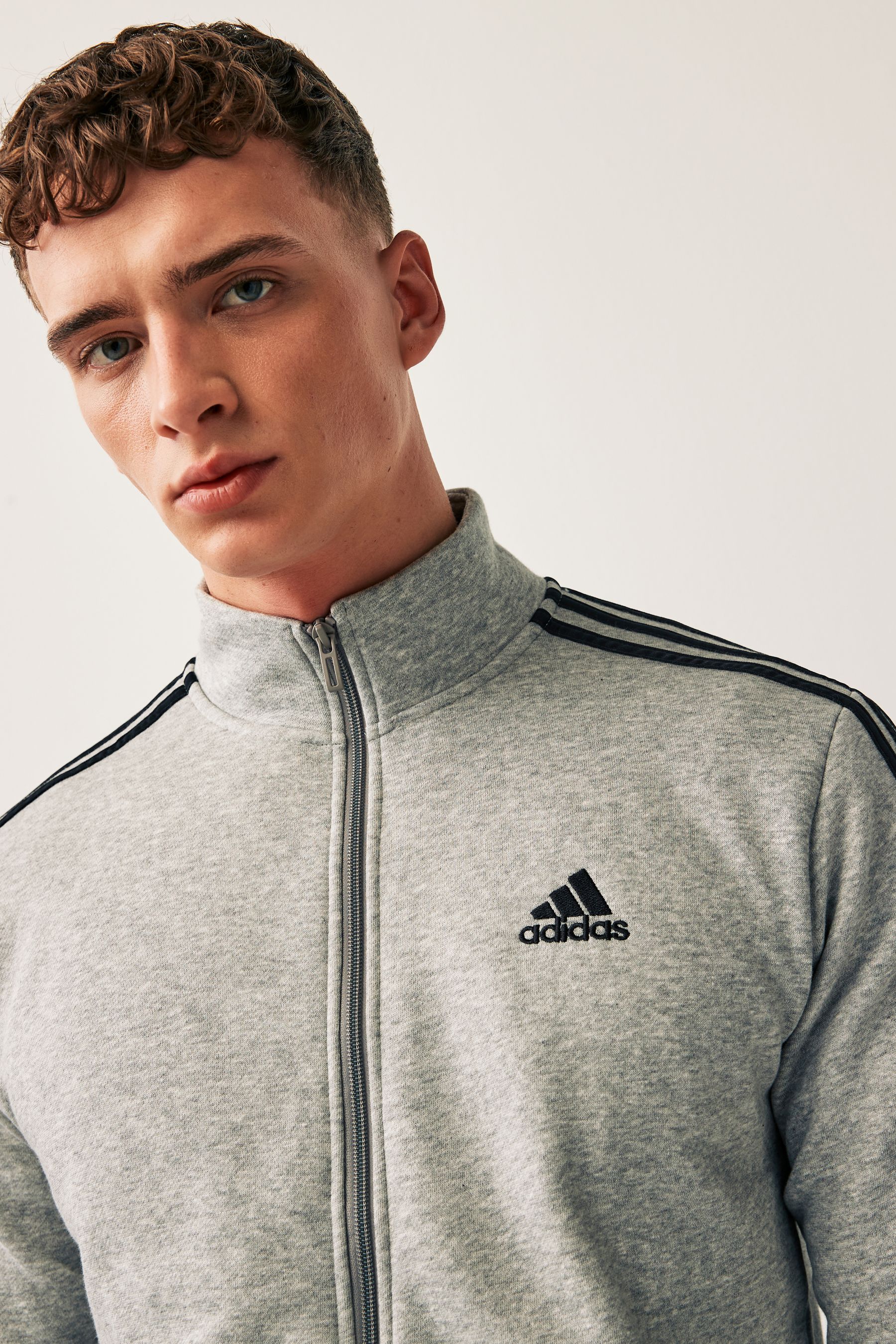 Adidas grey tracksuit on sale