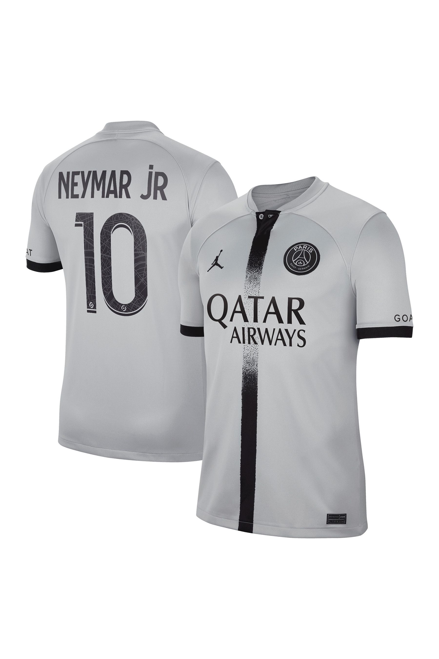 Buy Nike Grey Neymar Jr 10 PSG Jordan 22 23 Away Football Shirt from the Next UK online shop