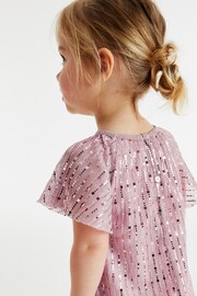 Pink Sequin Party Angel Sleeve Dress (3mths-8yrs) - Image 4 of 7