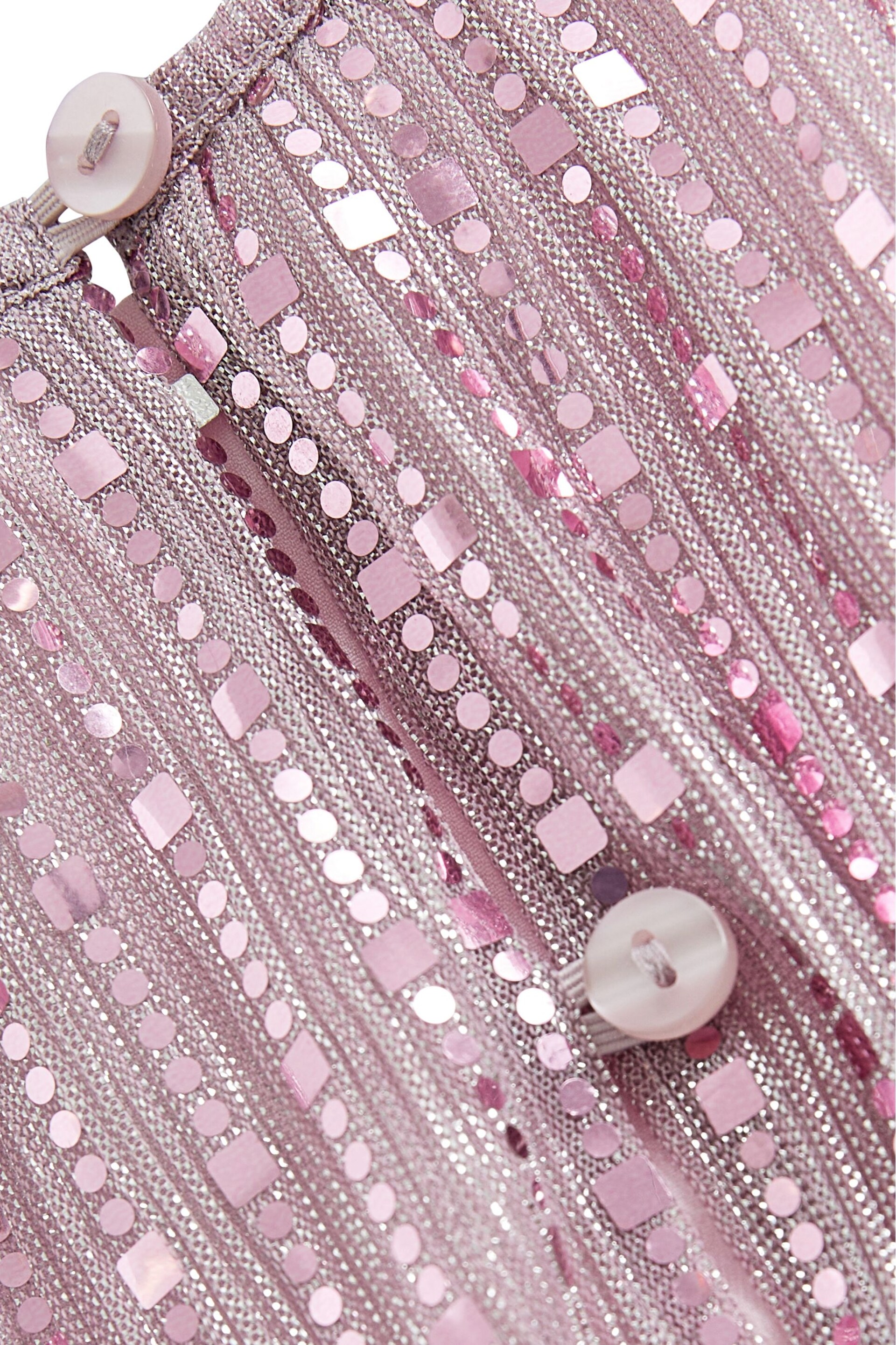 Pink Sequin Party Angel Sleeve Dress (3mths-8yrs) - Image 5 of 7