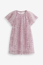 Pink Sequin Party Angel Sleeve Dress (3mths-8yrs) - Image 6 of 7