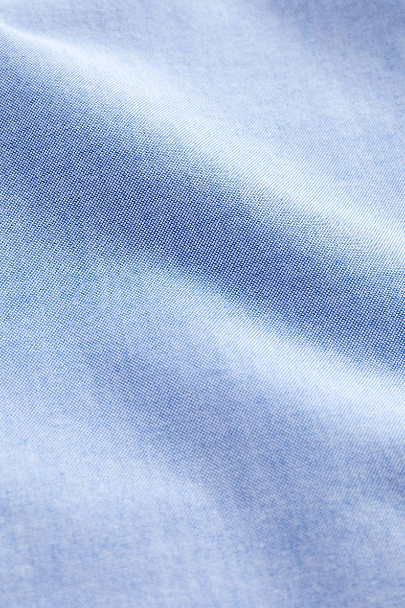 Light Blue Slim Fit Long Sleeve Oxford Shirt - Image 4 of 4