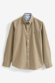 Stone Neutral Slim Fit 100% Cotton Long Sleeve Oxford Shirt - Image 5 of 7