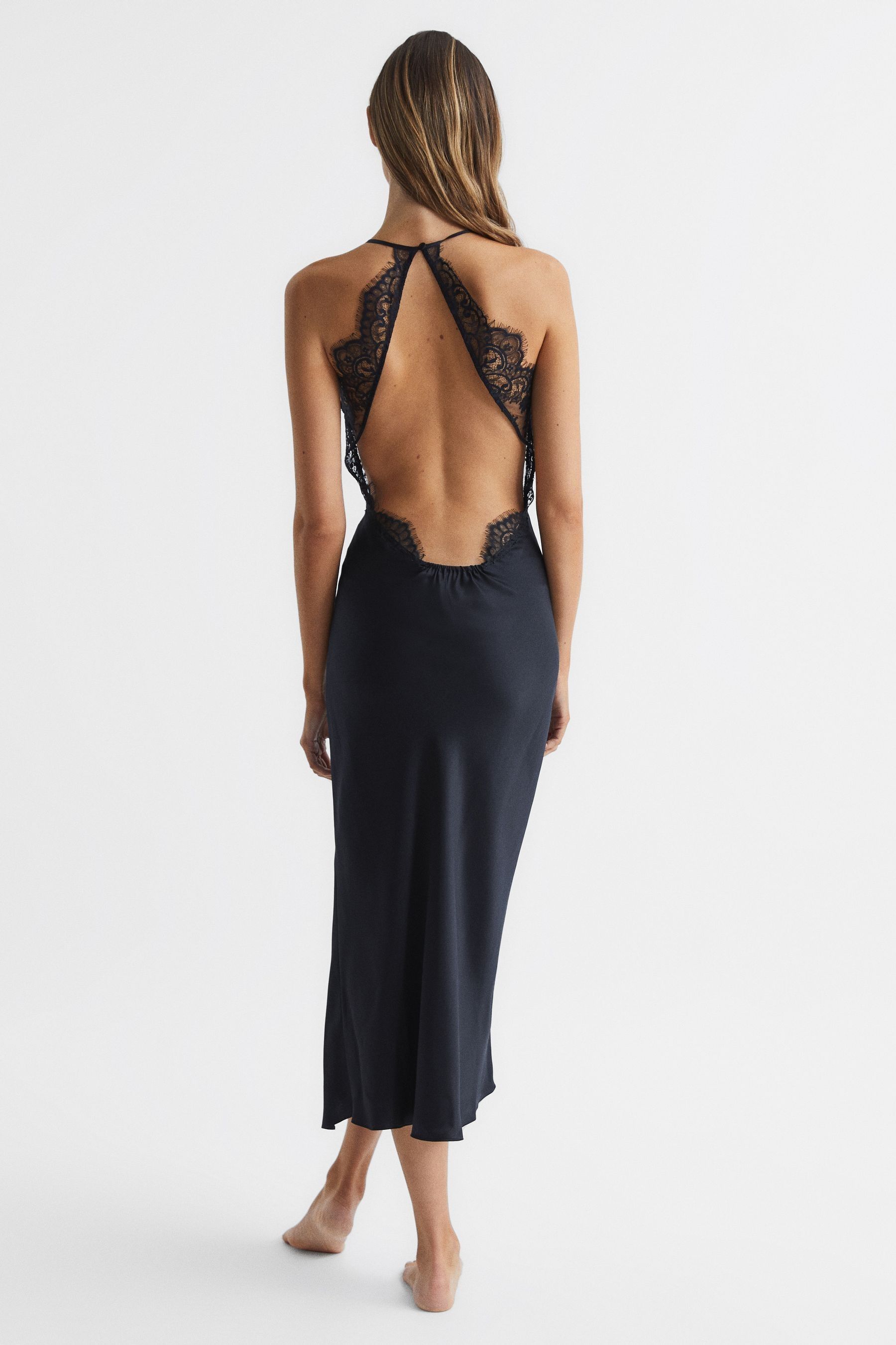 Lace trim midi dress top