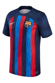 Nike Navy Ansu Fati - 10 F.C. Barcelona 22/23 Home Football Shirt Kids - Image 2 of 3