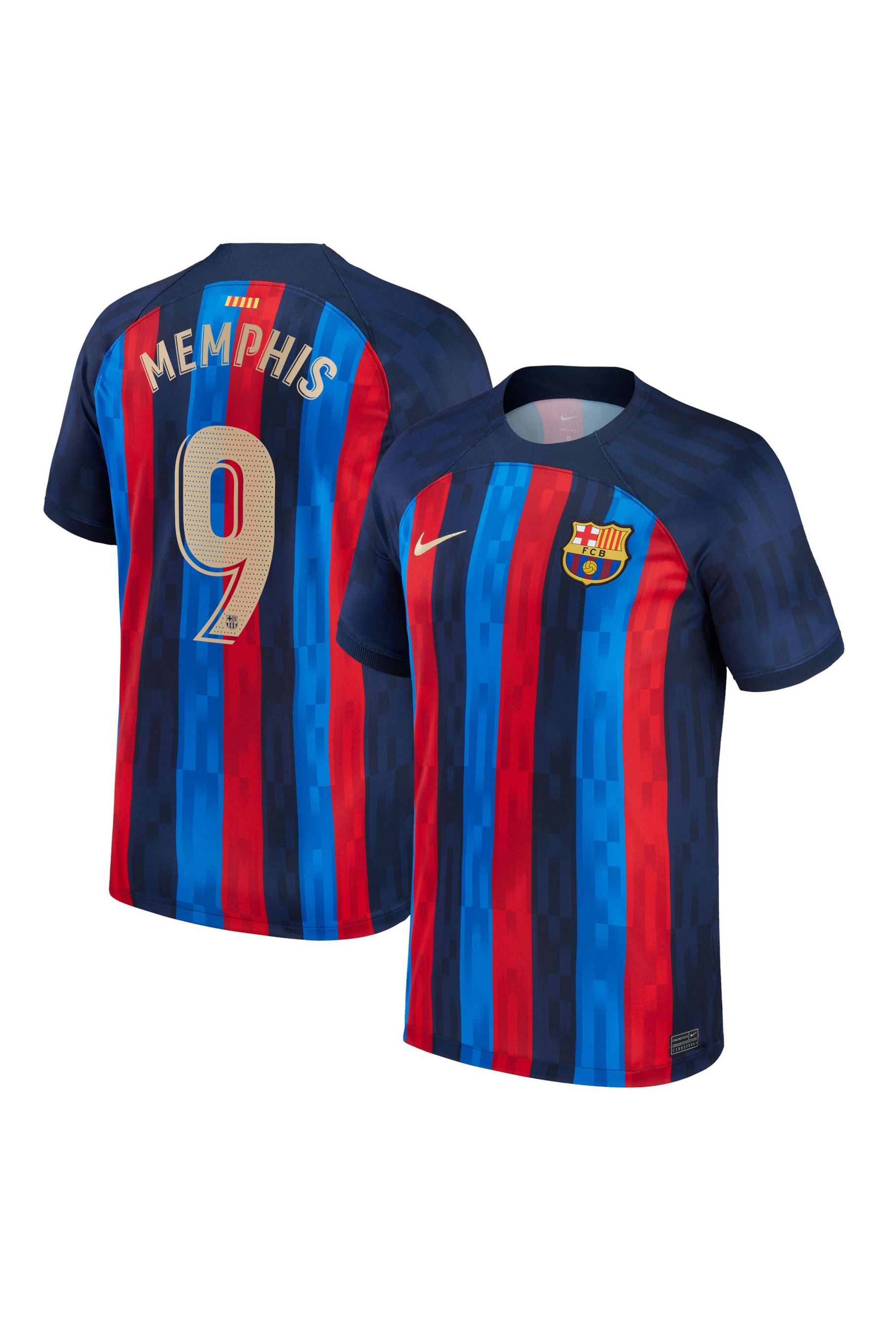 Buy Nike Navy Memphis 9 F.C. Barcelona 22 23 Home Football Shirt Kids from the Next UK online shop