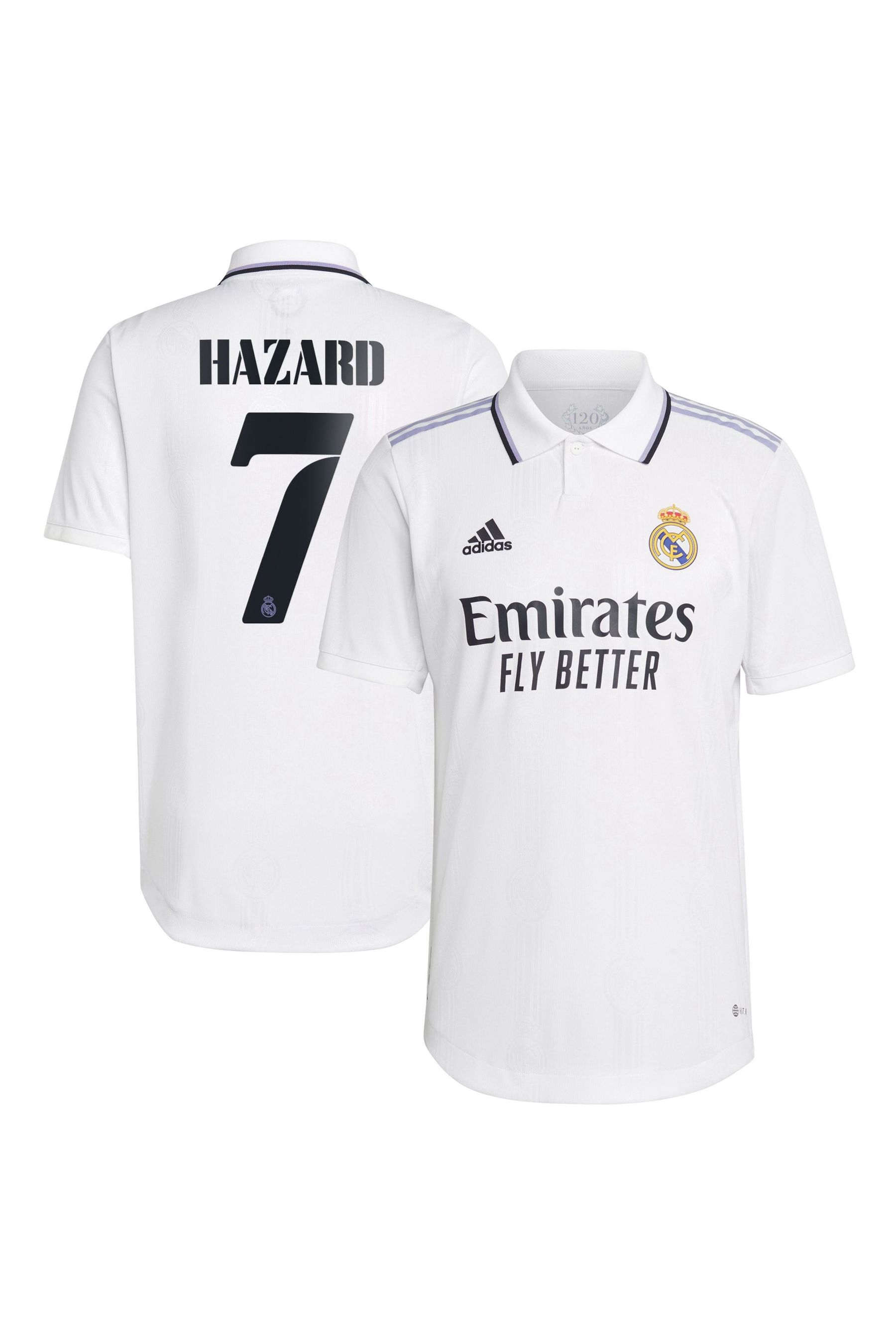 Buy adidas White Hazard 7 Real Madrid Home Authentic Shirt 2022 23 from the Next UK online shop