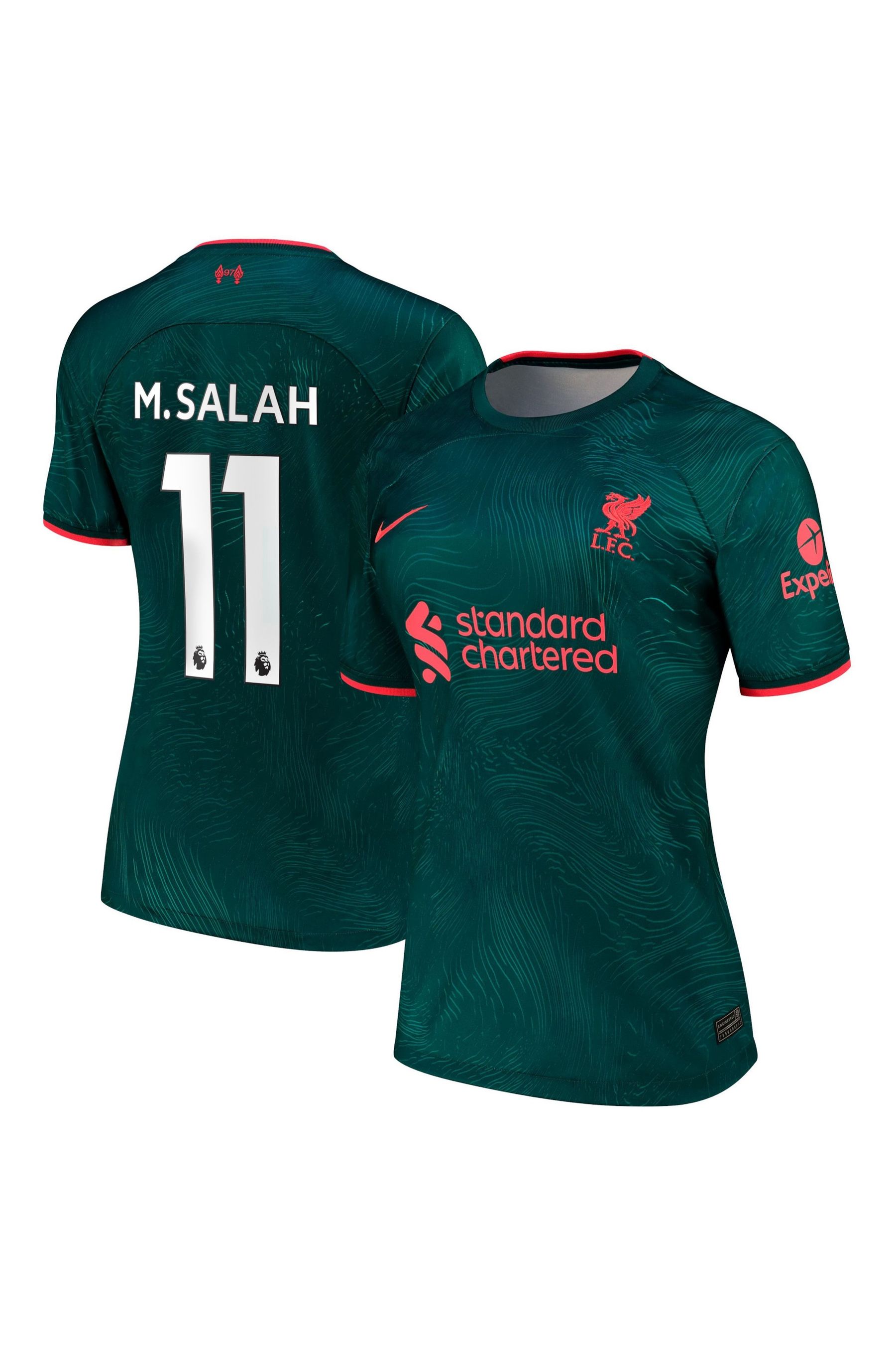 Buy Nike Green M.Salah 11 Liverpool Third Stadium Football Shirt 2022 23 Womens from the Next UK online shop
