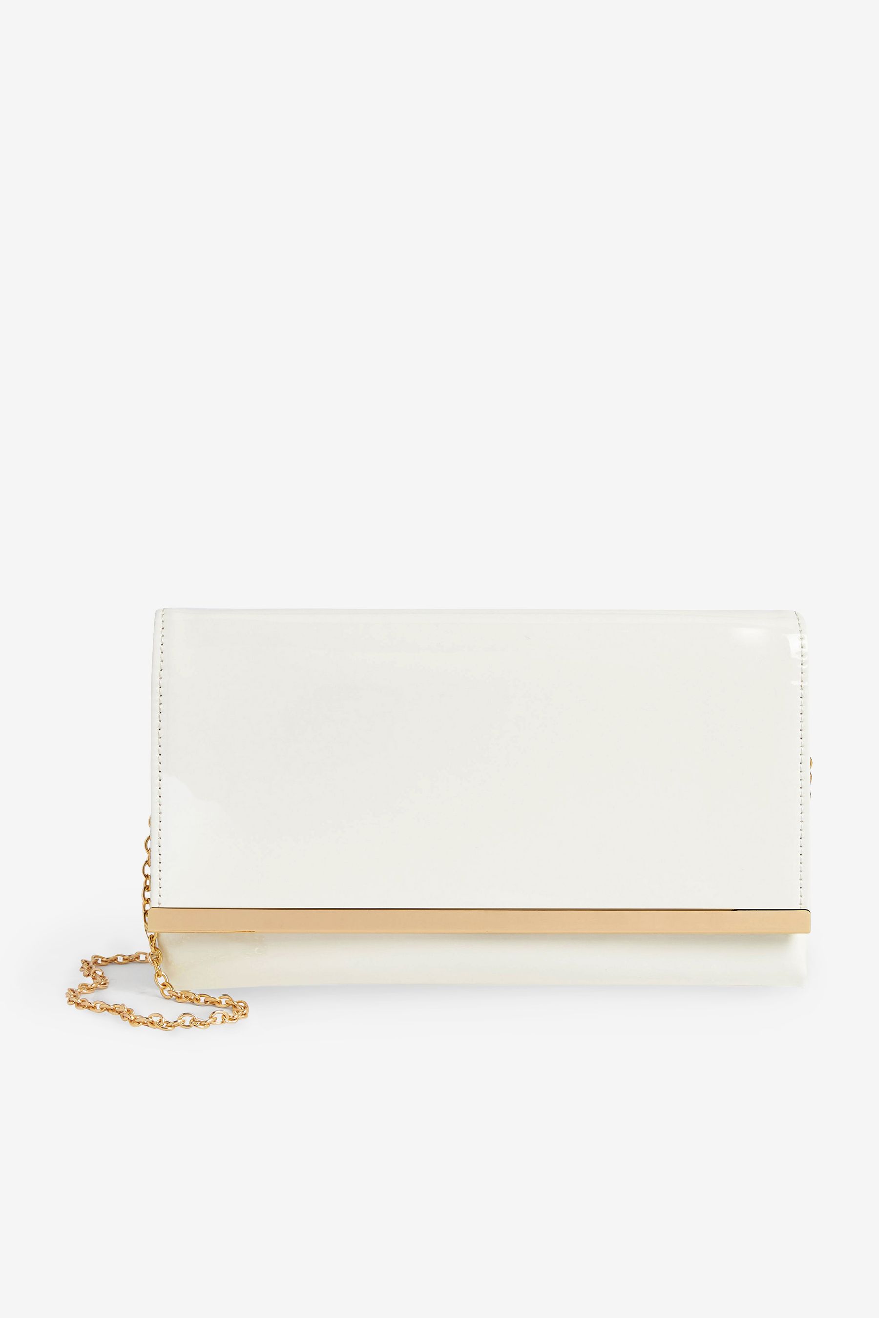 White suede clutch bag sale