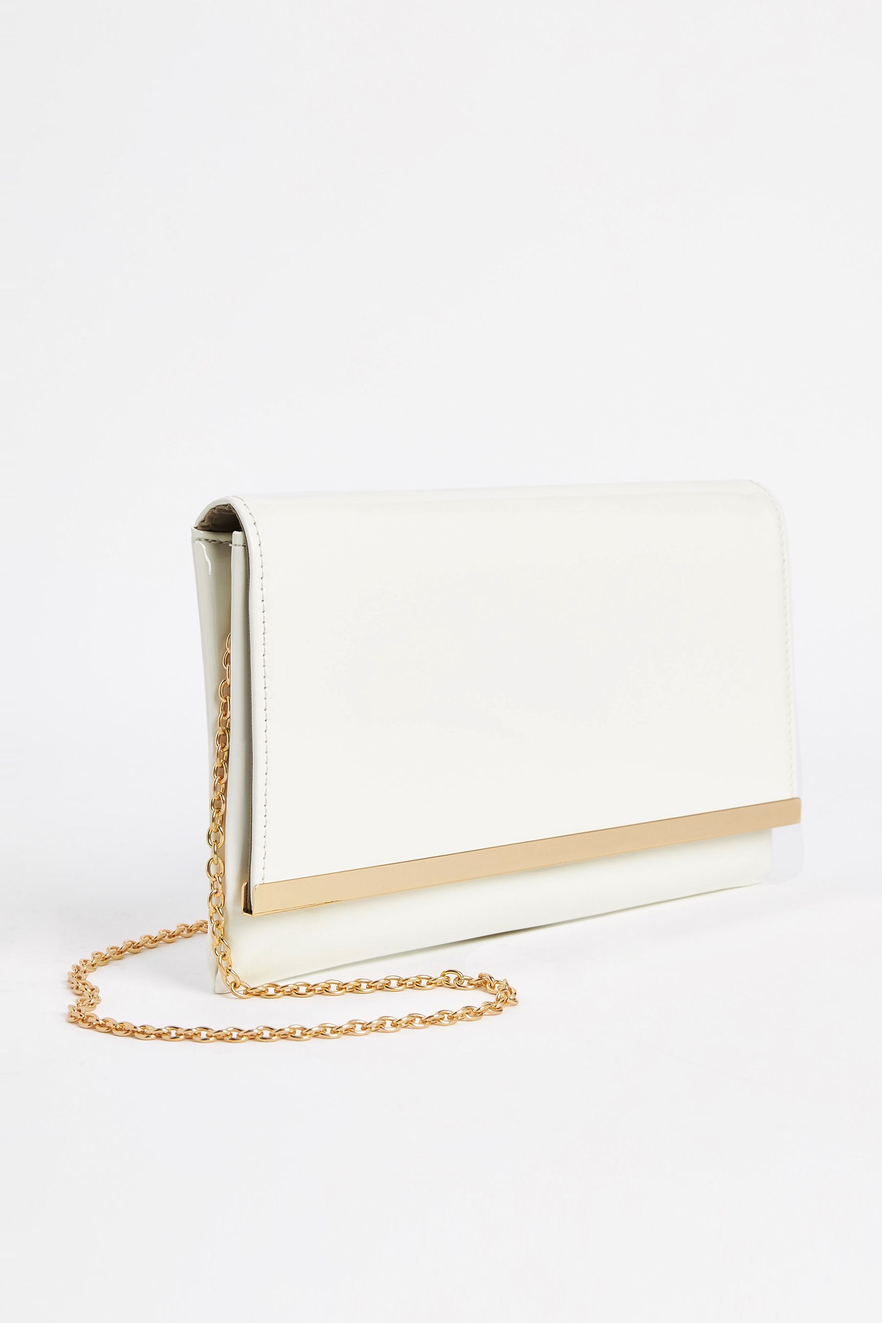 White chain clutch bag store