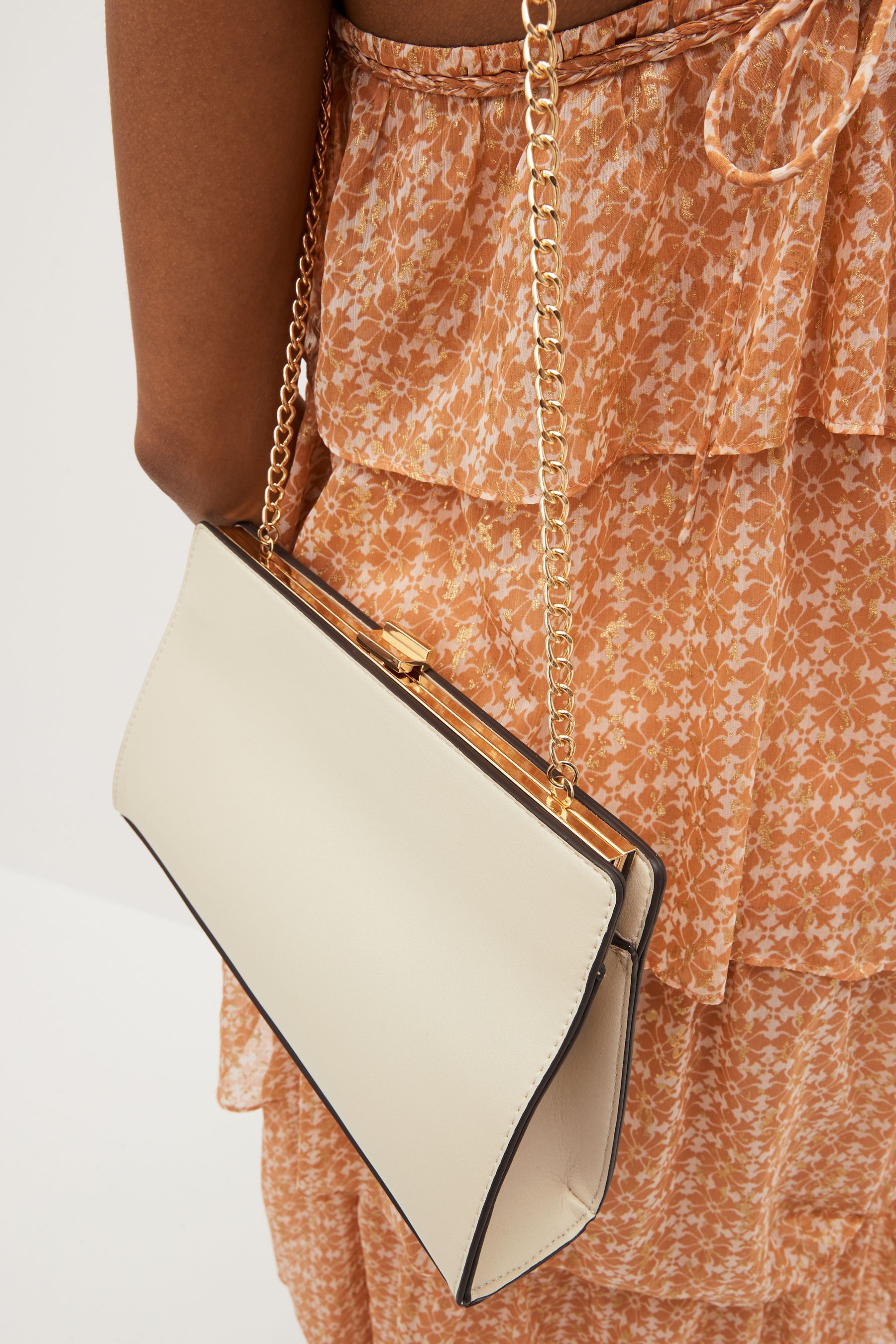Buy Bone Cream Structured Clutch Bag from Next Germany