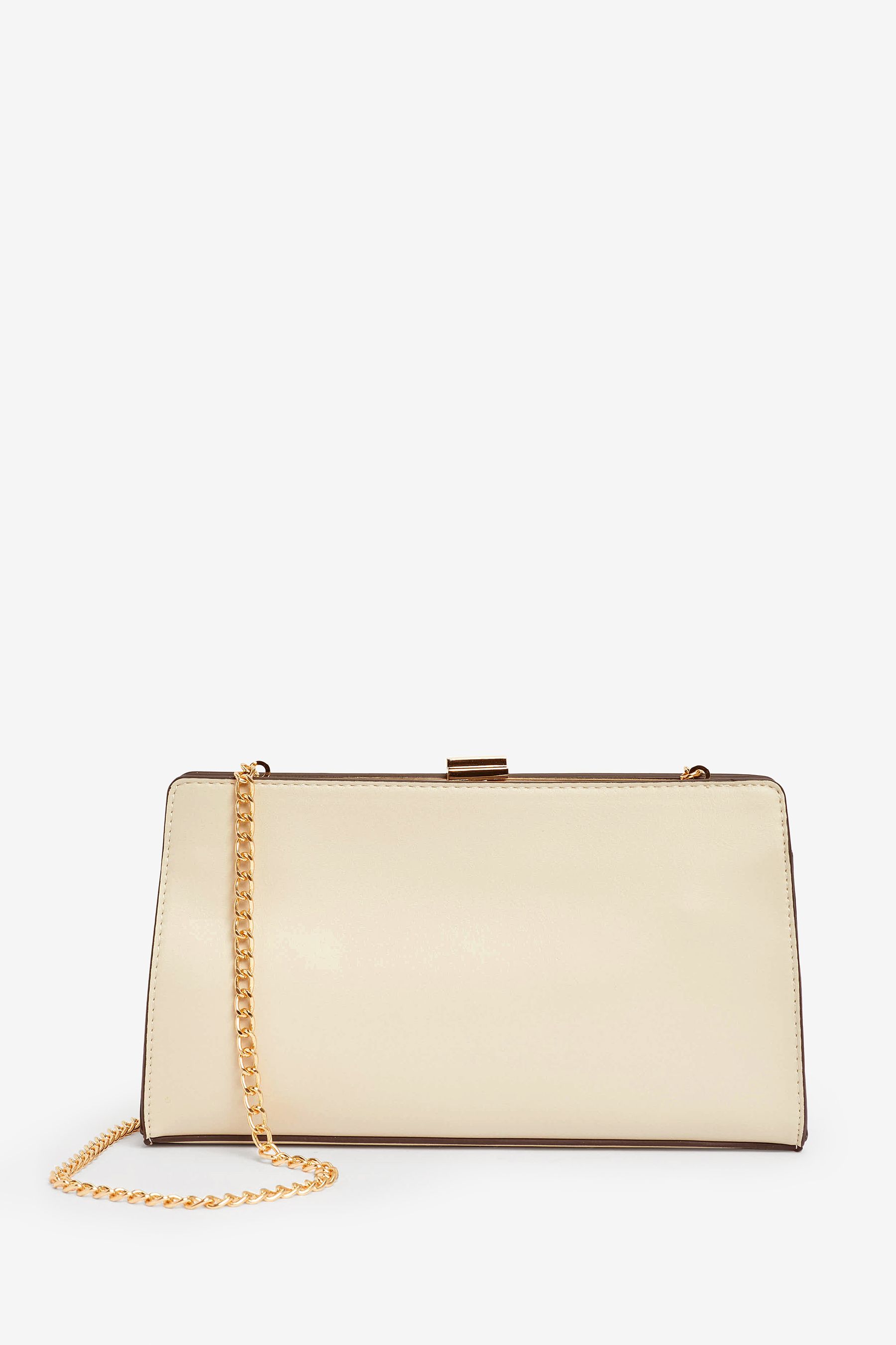 Buy Bone Cream Structured Clutch Bag from Next Germany