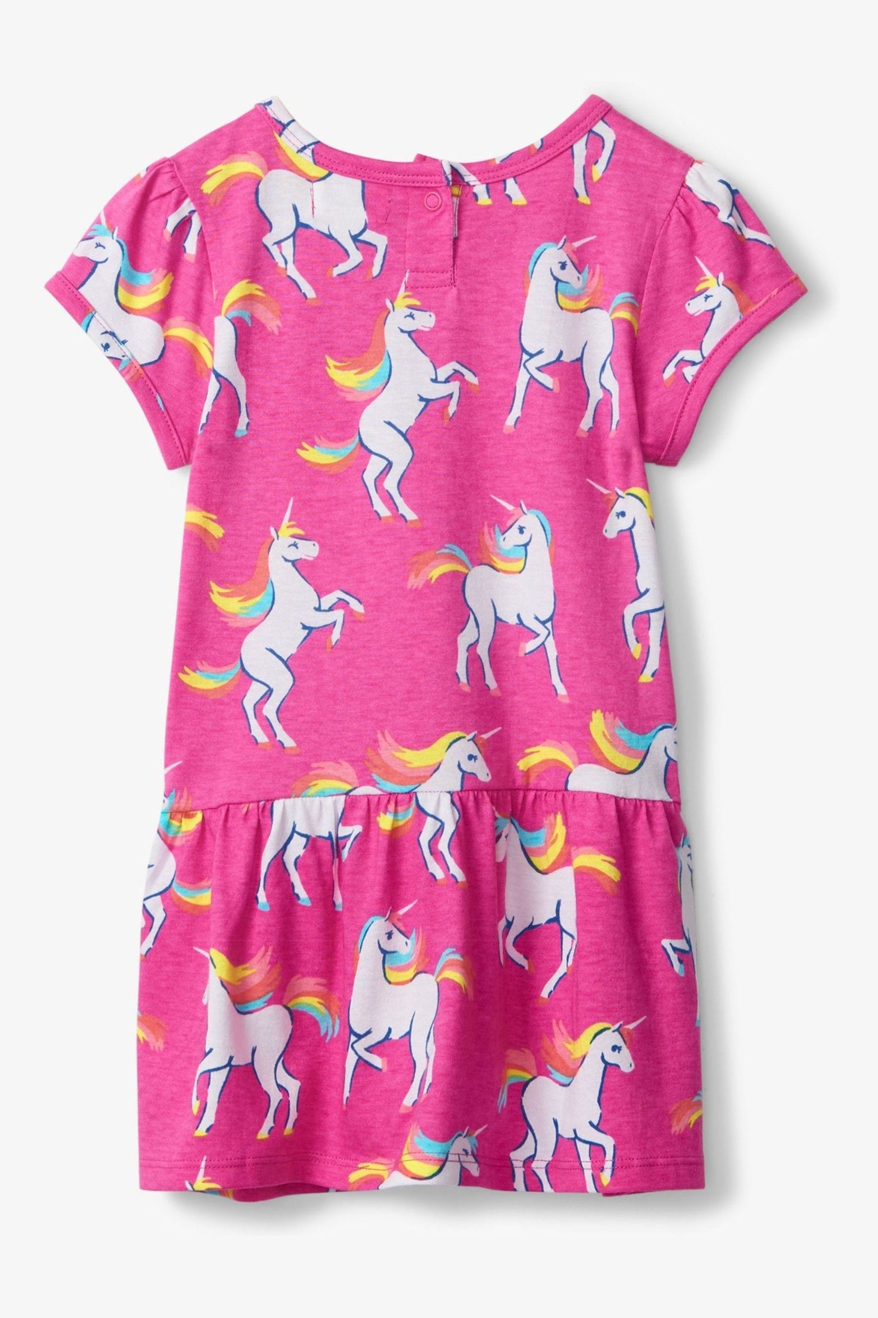 Buy Hatley Toddler Pink Unicorn Sky Dance Gathered Dress from Next Luxembourg